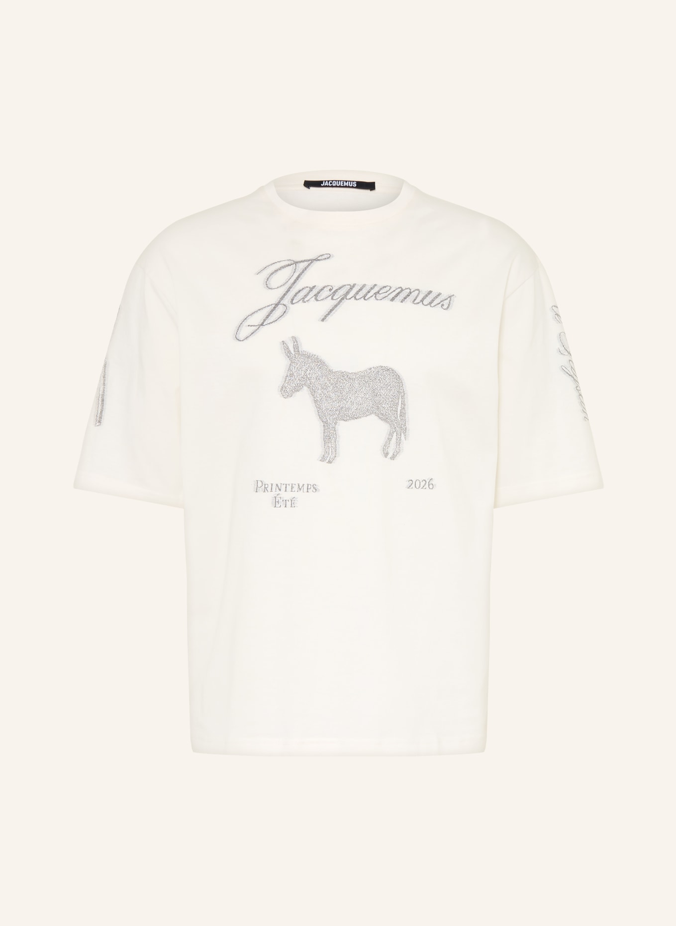JACQUEMUS T-shirt LE TSHIRT ANE: ECRU / GRIJS