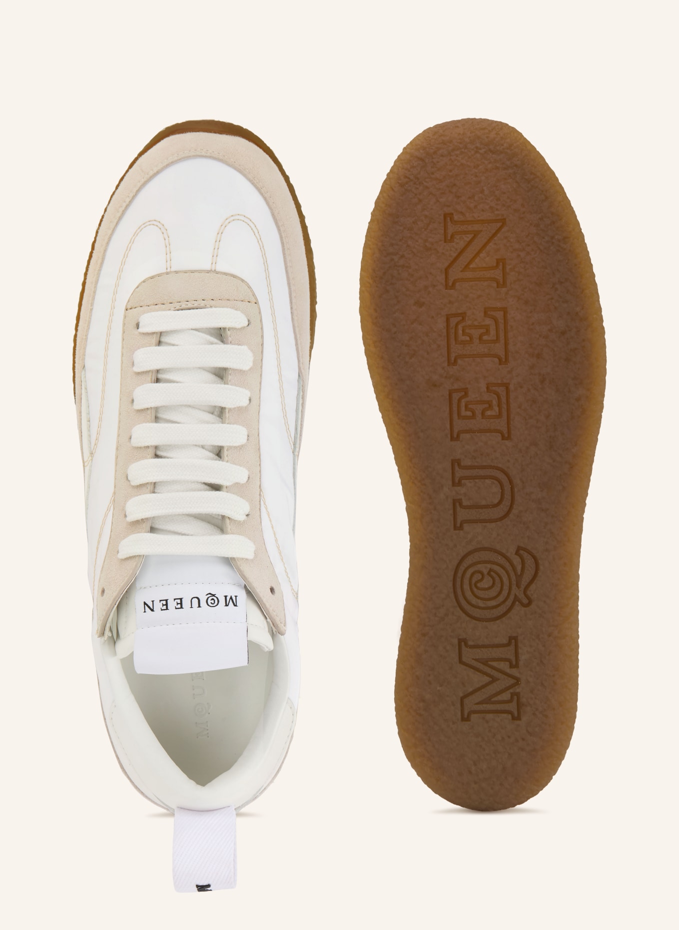 McQUEEN Sneaker: WEISS / HELLGRAU