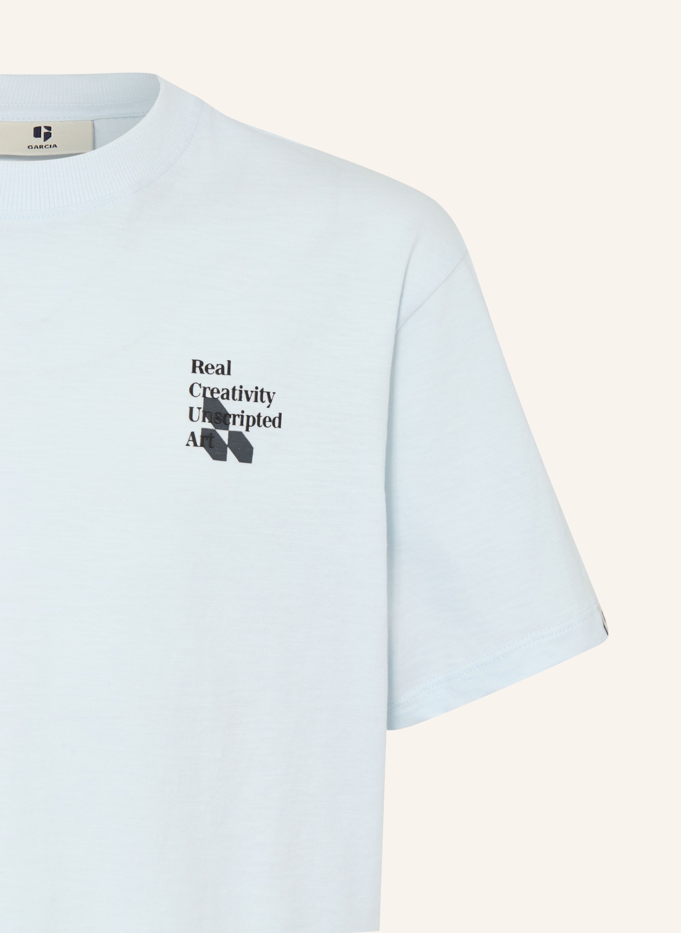 GARCIA T-Shirt: HELLBLAU / HELLORANGE / GRÜN