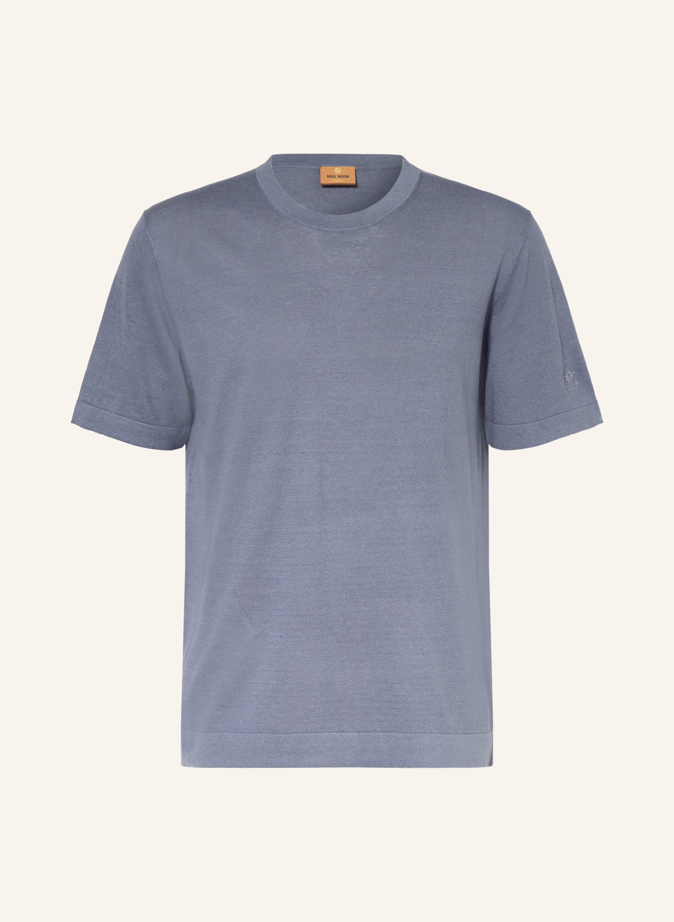 MOS MOSH Gallery Strickshirt MMGCROWE mit Leinen: BLAUGRAU