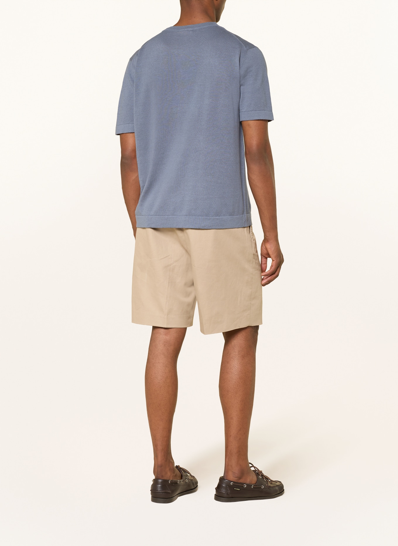 MOS MOSH Gallery Strickshirt MMGCROWE mit Leinen: BLAUGRAU