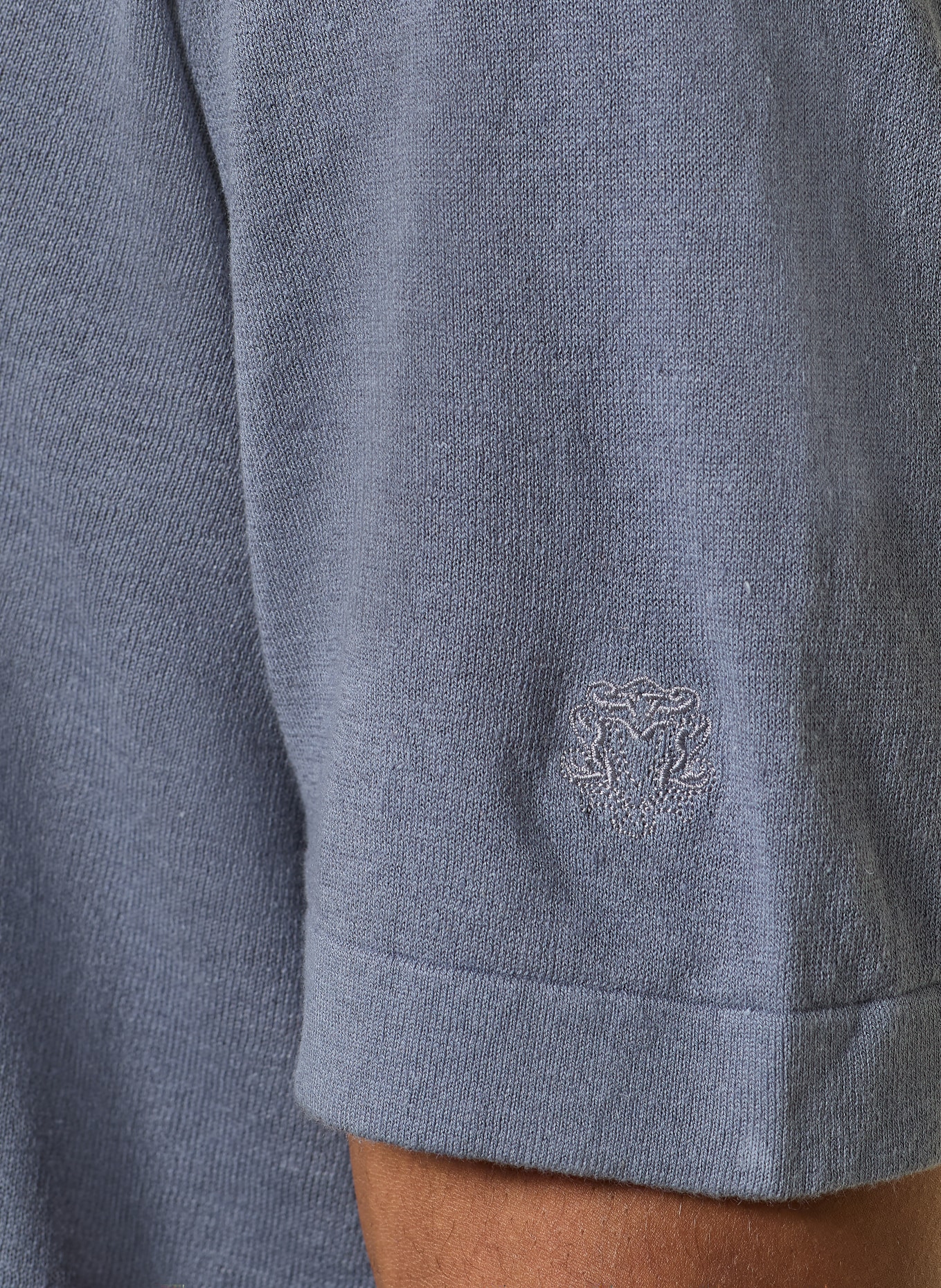 MOS MOSH Gallery Strickshirt MMGCROWE mit Leinen: BLAUGRAU