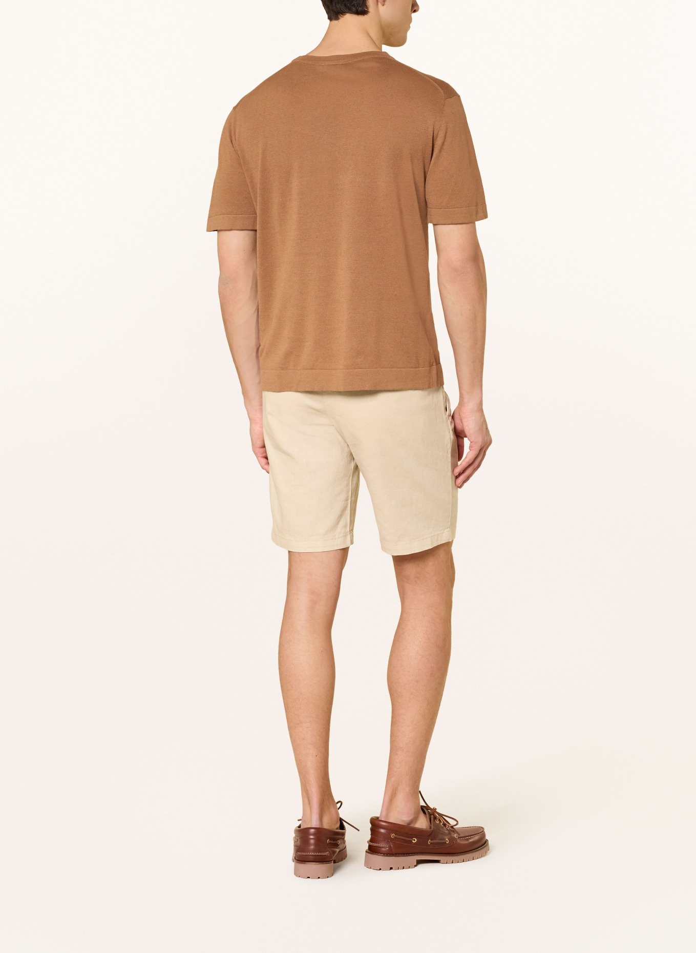 MOS MOSH Gallery Strickshirt MMGCROWE mit Leinen: COGNAC