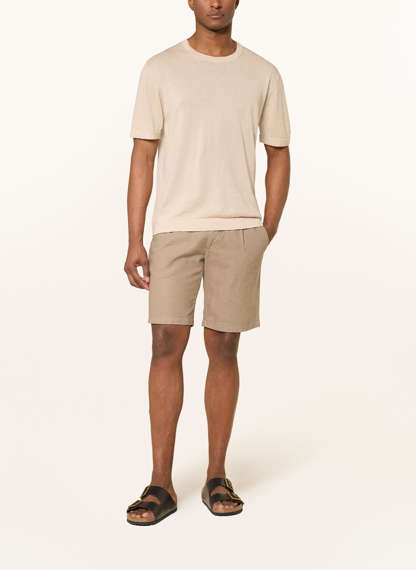 MOS MOSH Gallery Strickshirt MMGCROWE mit Leinen: BEIGE