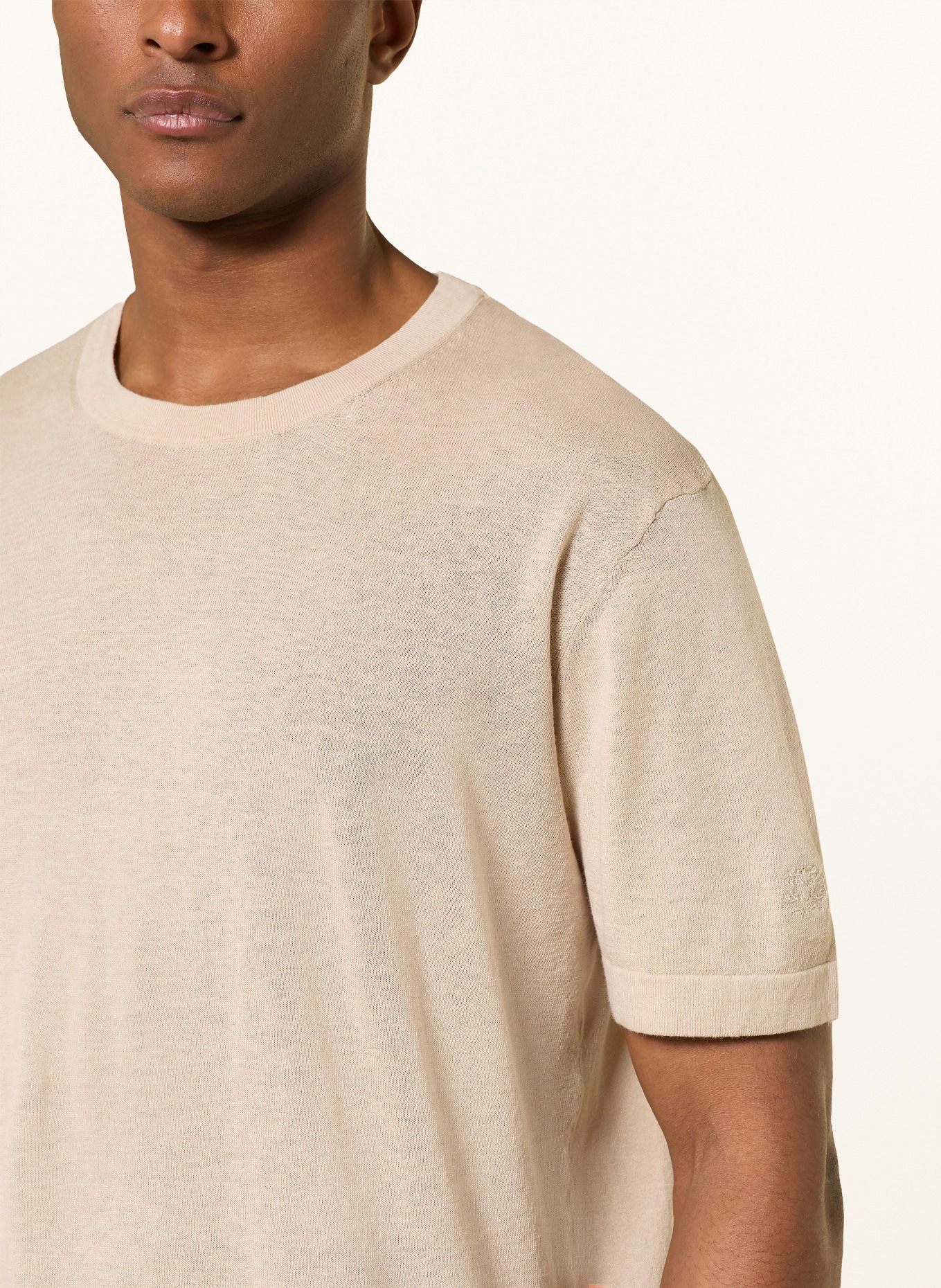 MOS MOSH Gallery Strickshirt MMGCROWE mit Leinen: BEIGE