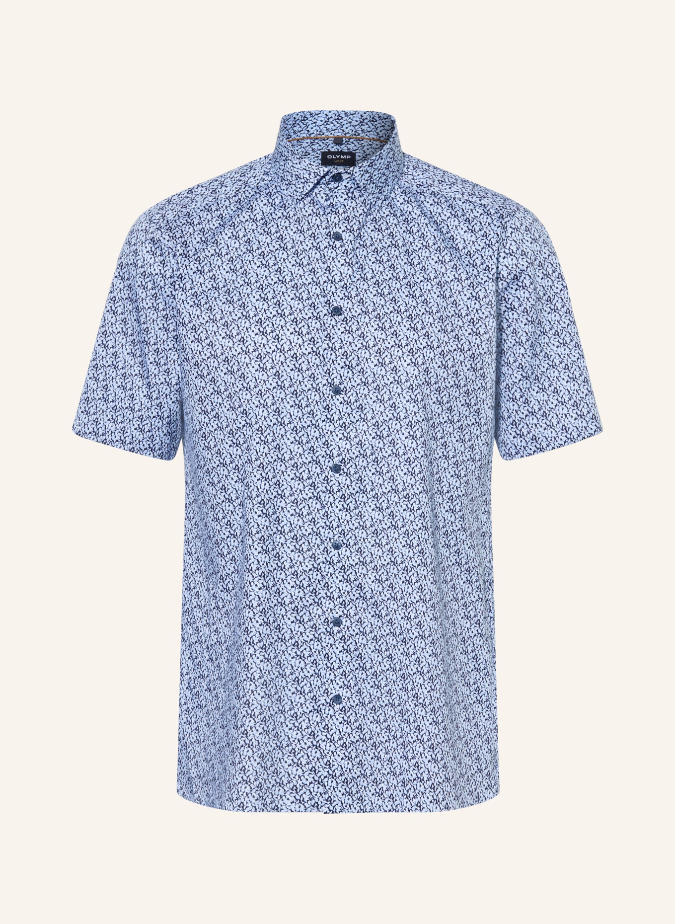 OLYMP Kurzarm-Hemd Luxor modern fit: DUNKELBLAU / HELLBLAU