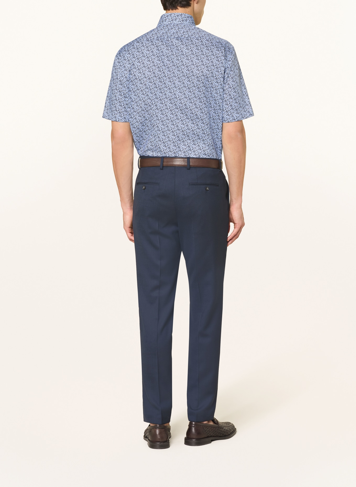 OLYMP Kurzarm-Hemd Luxor modern fit: DUNKELBLAU / HELLBLAU