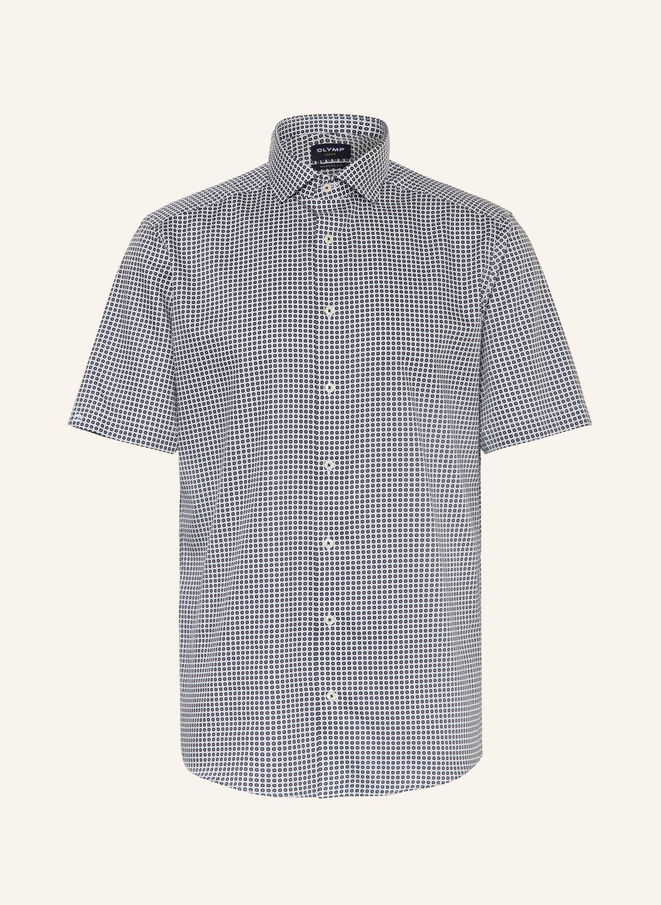 OLYMP Kurzarm-Hemd Luxor modern fit: DUNKELGRAU / WEISS