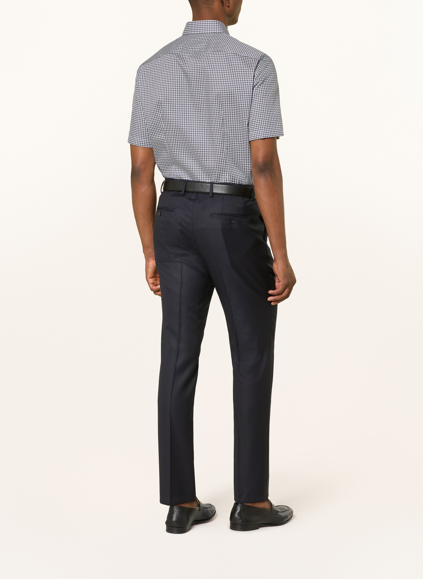 OLYMP Kurzarm-Hemd Luxor modern fit: DUNKELGRAU / WEISS