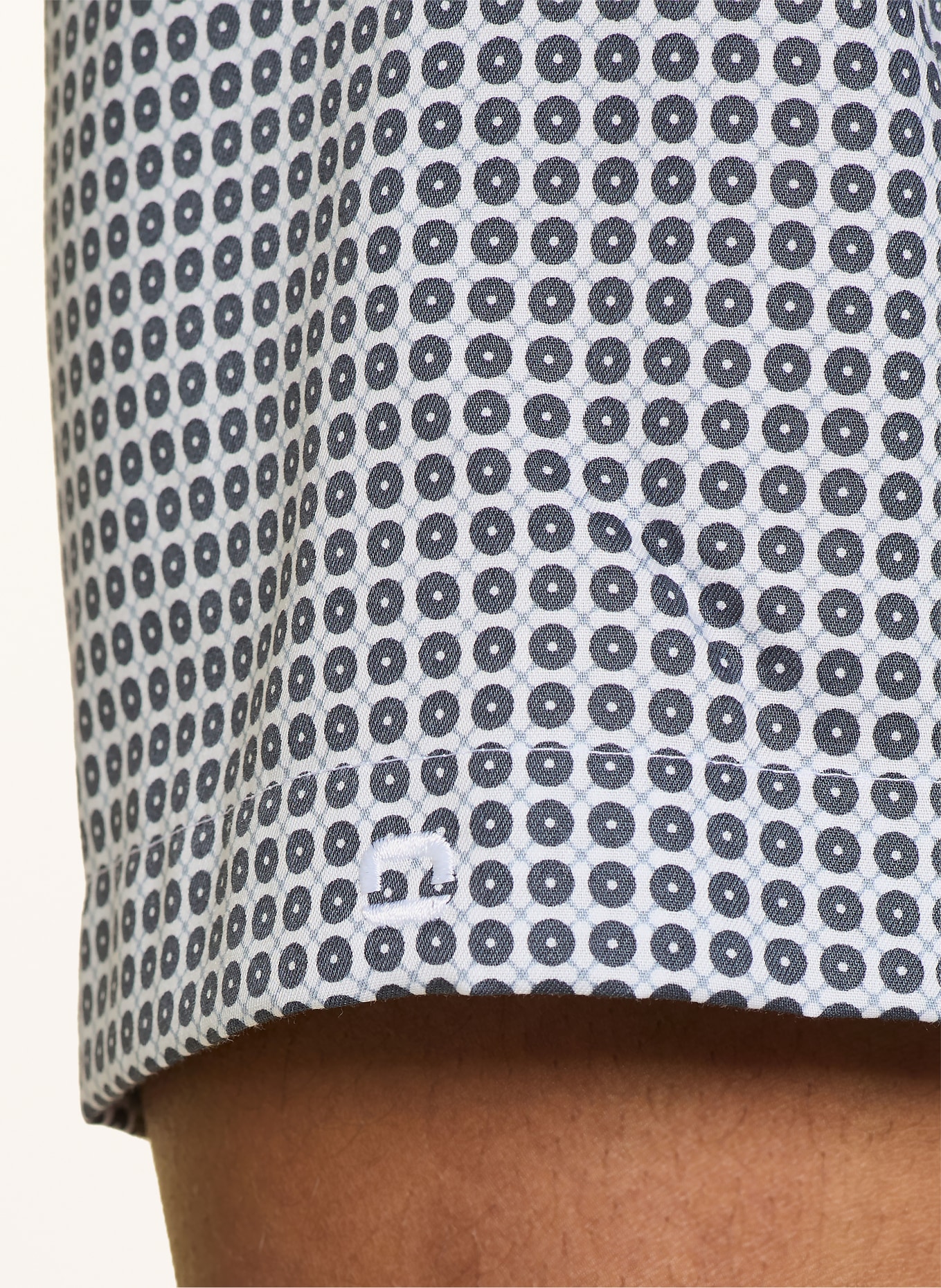 OLYMP Kurzarm-Hemd Luxor modern fit: DUNKELGRAU / WEISS