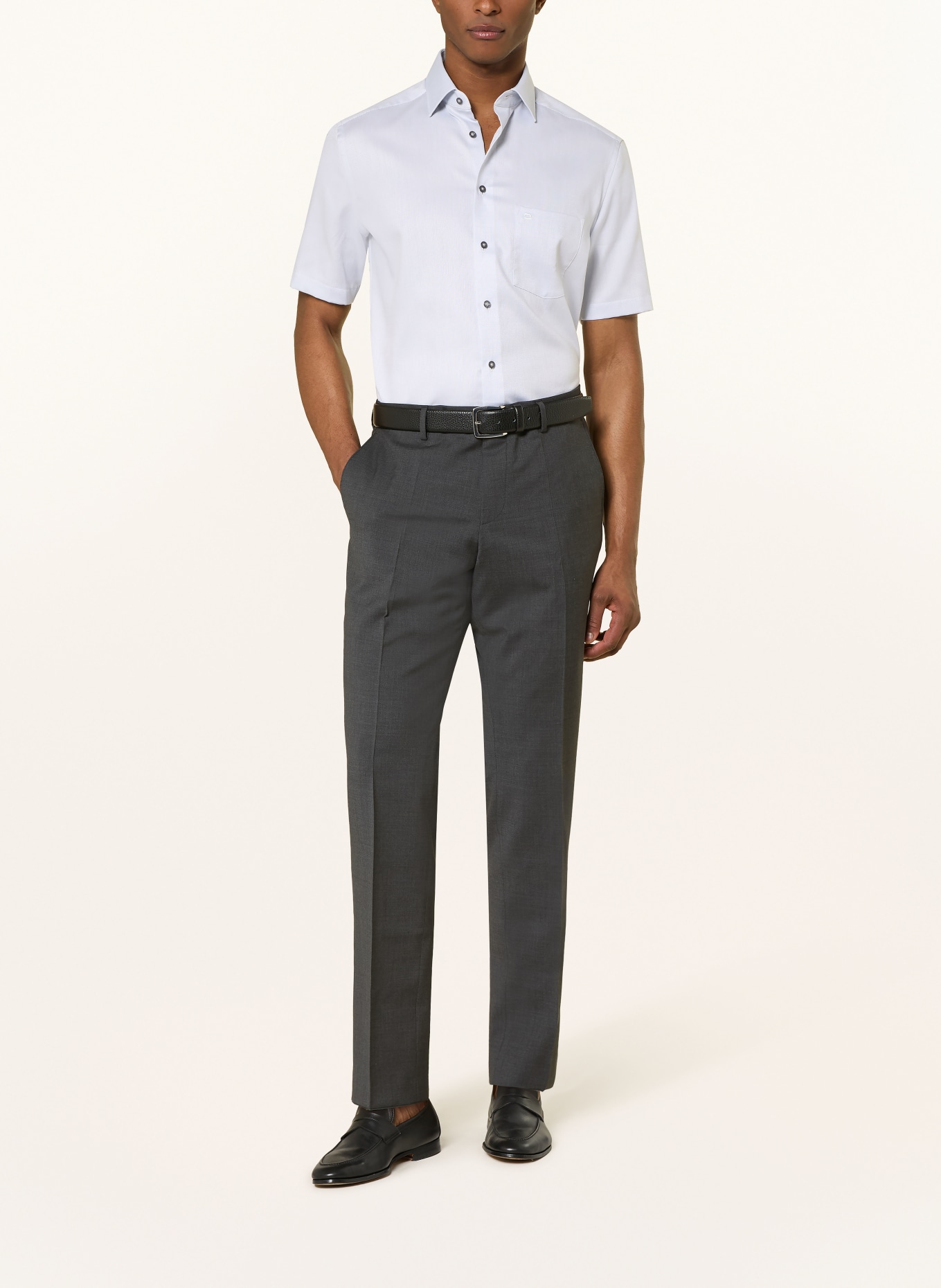 OLYMP Kurzarm-Hemd Luxor modern fit: BLAUGRAU