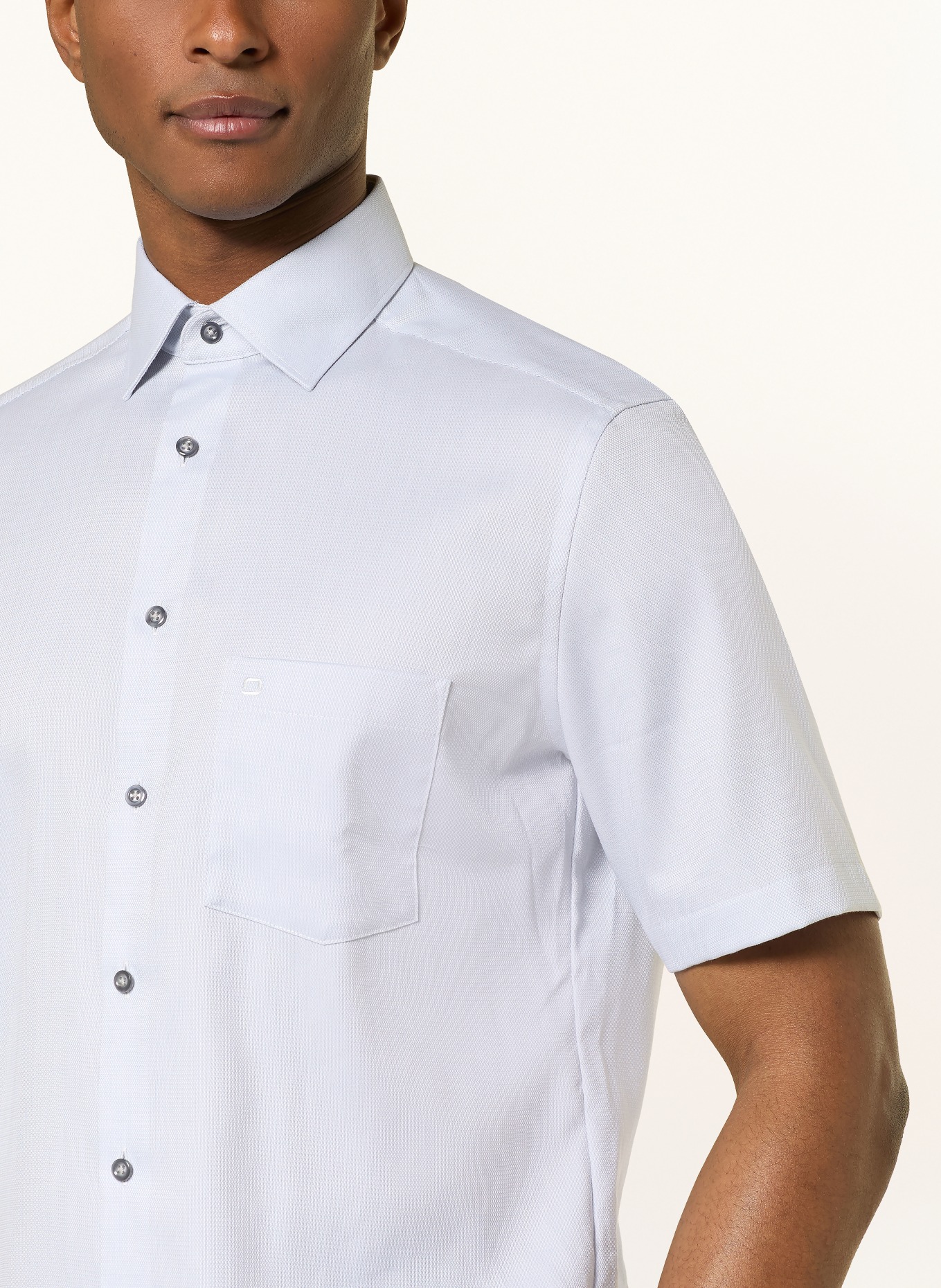 OLYMP Kurzarm-Hemd Luxor modern fit: BLAUGRAU