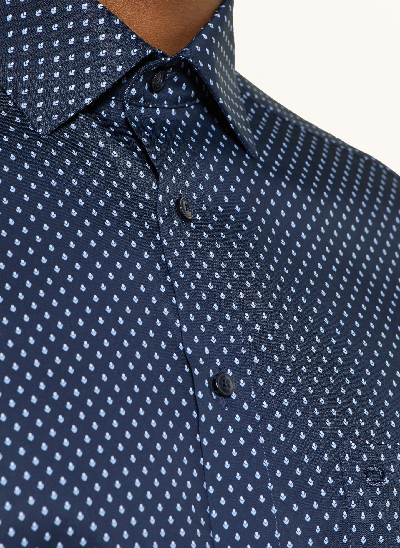 OLYMP Kurzarm-Hemd Luxor comfort fit: DUNKELBLAU / HELLBLAU / WEISS