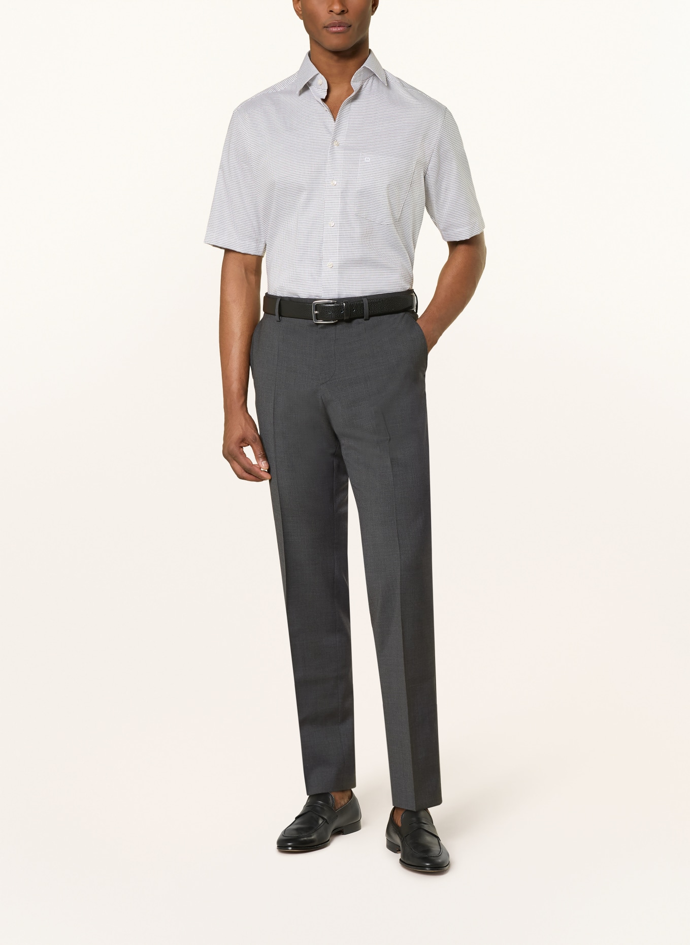 OLYMP Kurzarm-Hemd Luxor comfort fit: WEISS / BRAUN / SCHWARZ