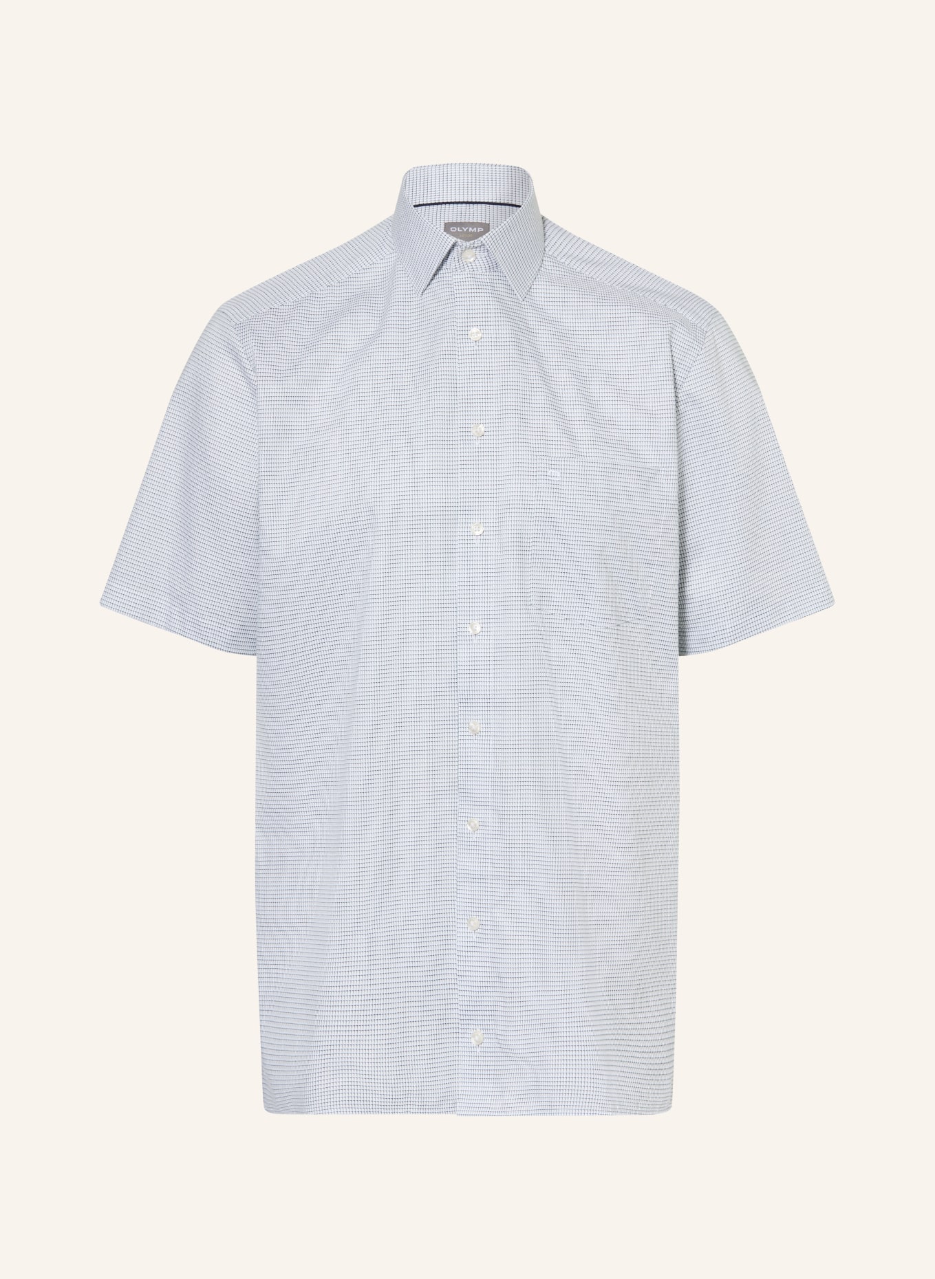 OLYMP Kurzarm-Hemd Luxor comfort fit: GRÜN / ECRU