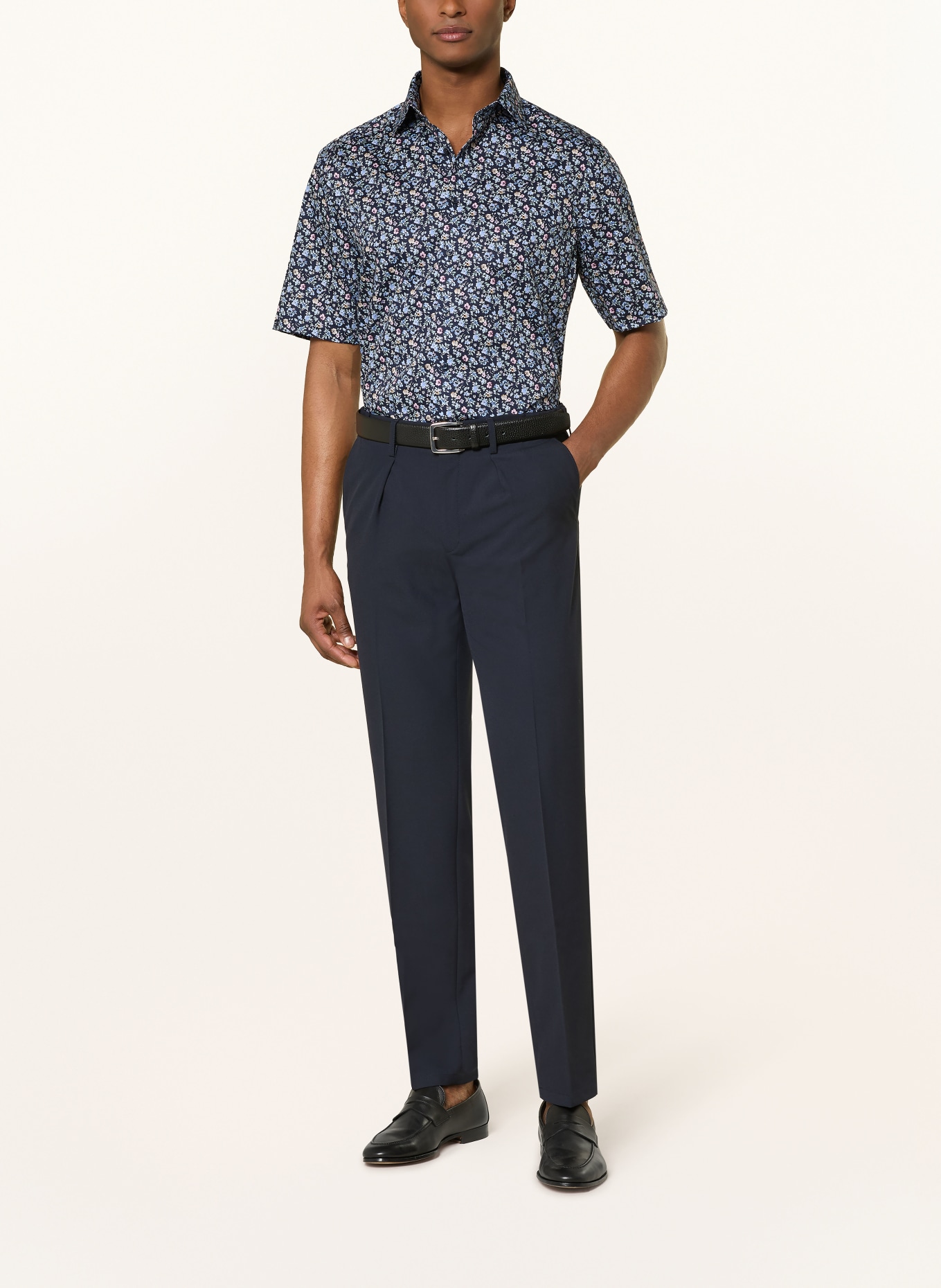 OLYMP Kurzarm-Hemd Luxor comfort fit: DUNKELBLAU / ROSA / GRÜN