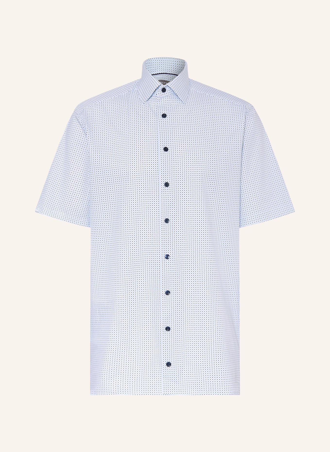 OLYMP Kurzarm-Hemd Luxor comfort fit: WEISS / HELLBLAU / SCHWARZ