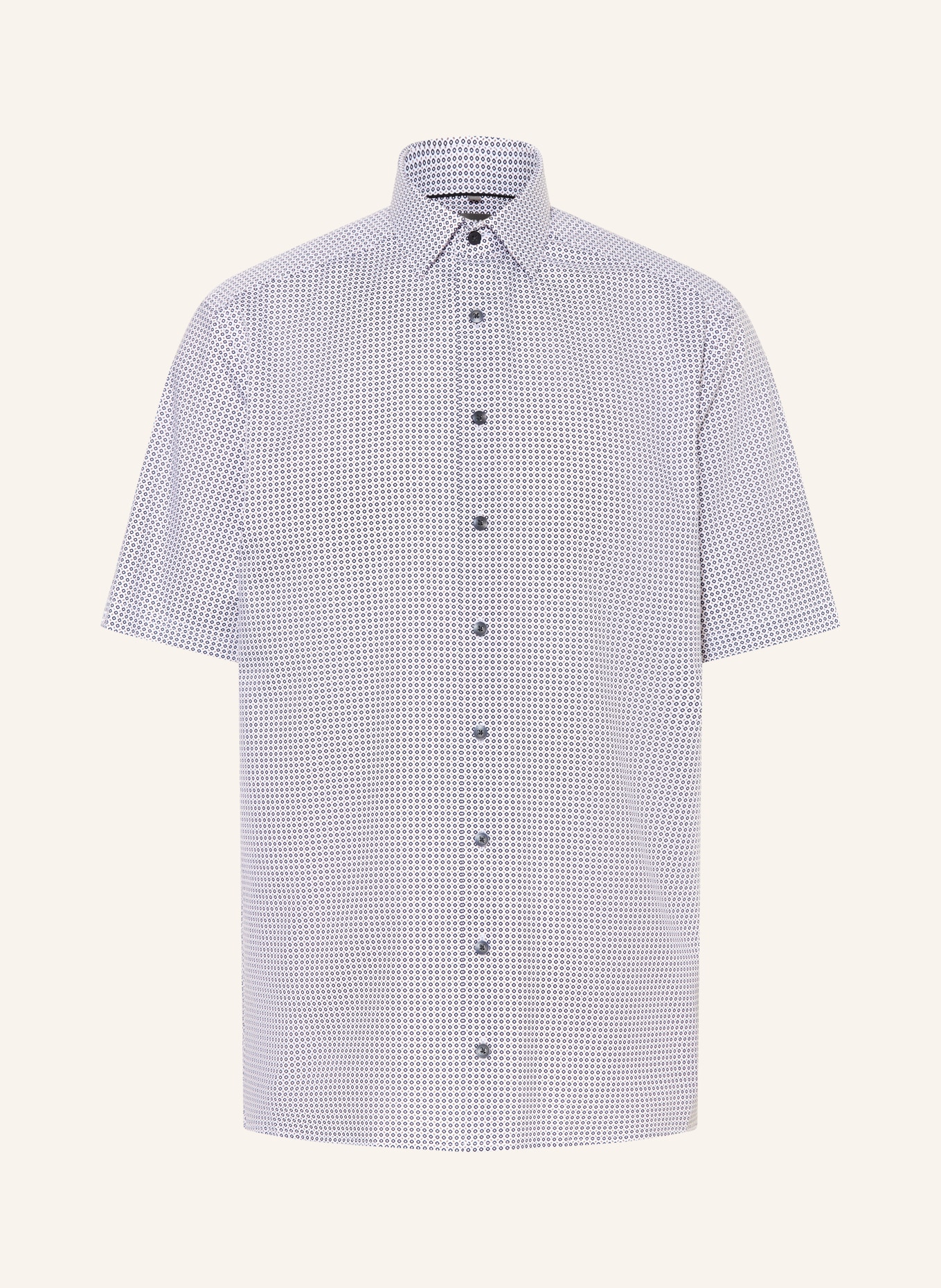 OLYMP Kurzarm-Hemd Luxor comfort fit: WEISS / DUNKELBLAU