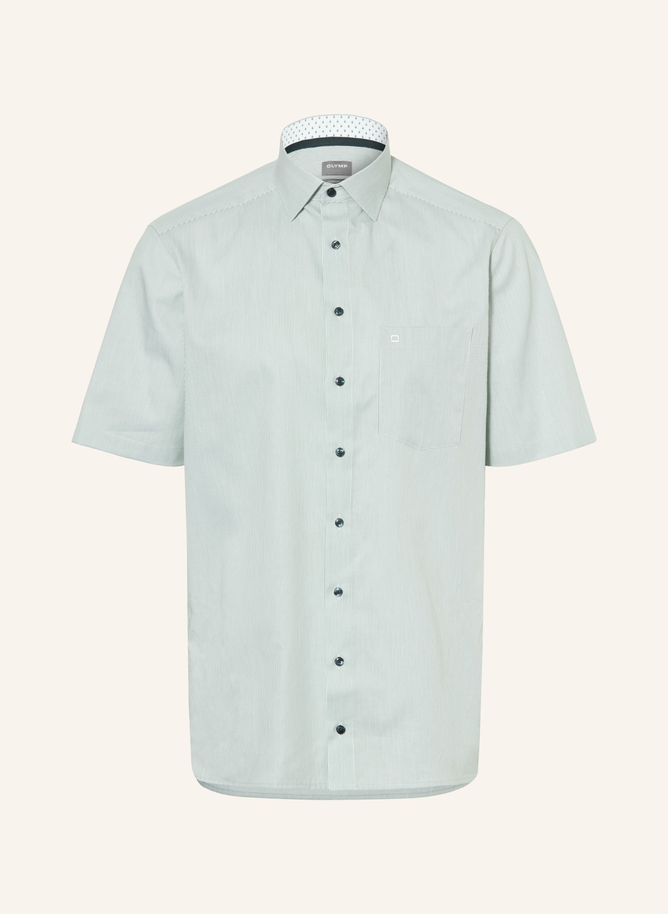 OLYMP Kurzarm-Hemd Luxor comfort fit: GRÜN / WEISS