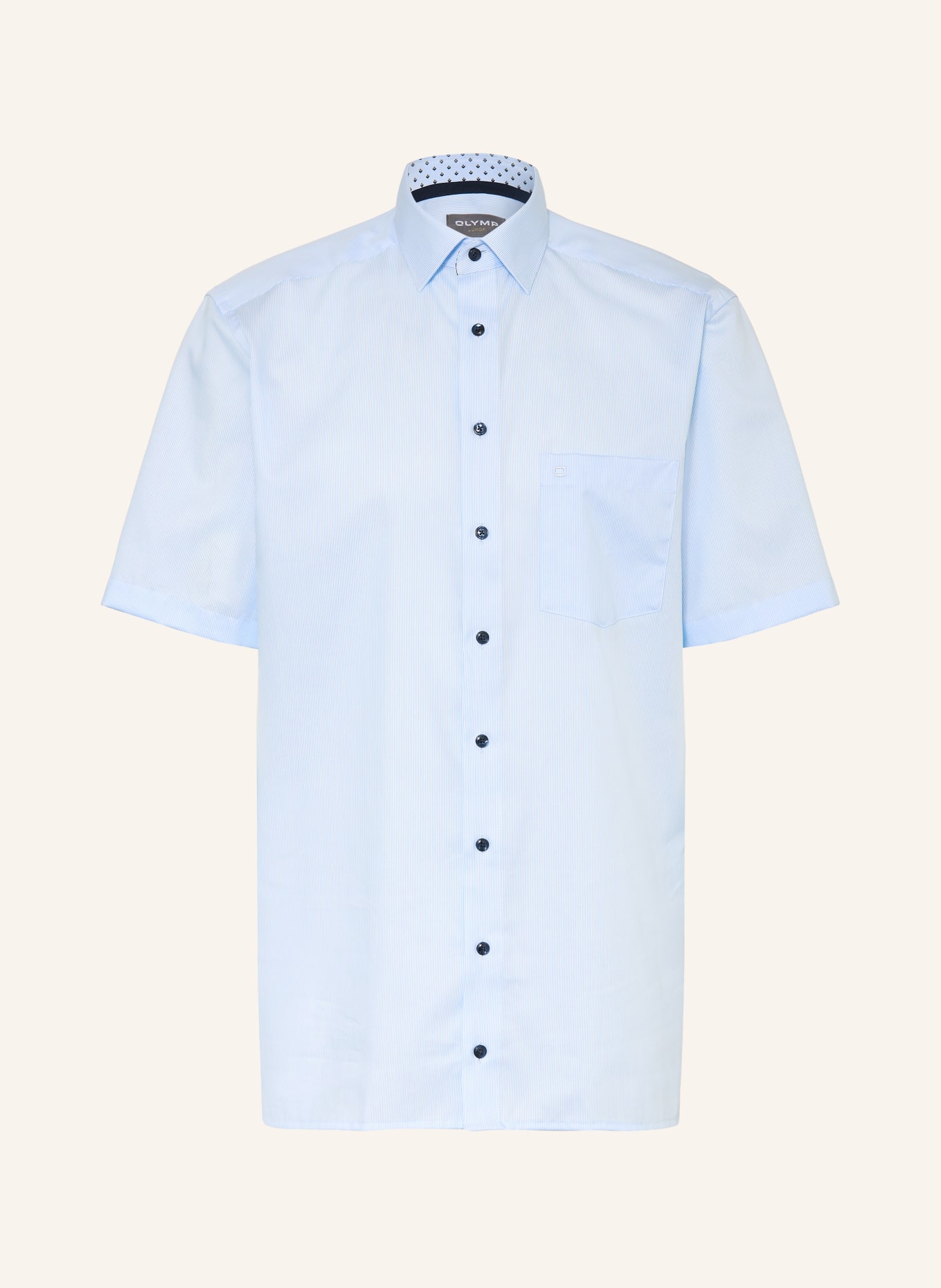 OLYMP Kurzarm-Hemd Luxor comfort fit: HELLBLAU / WEISS