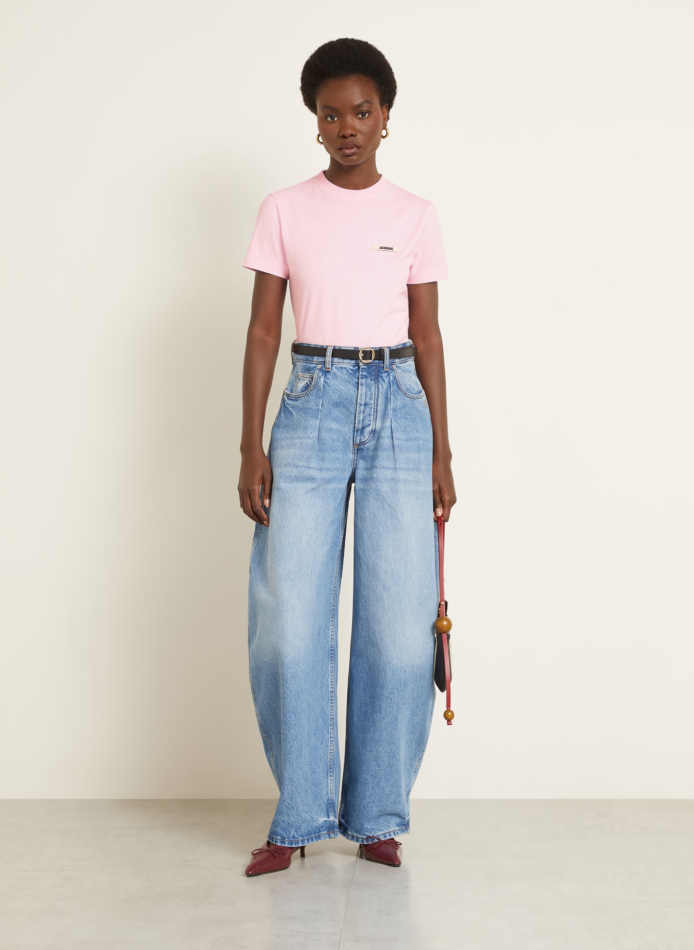 JACQUEMUS Koszulka LE T-SHIRT GROS GRAIN: RÓŻOWY
