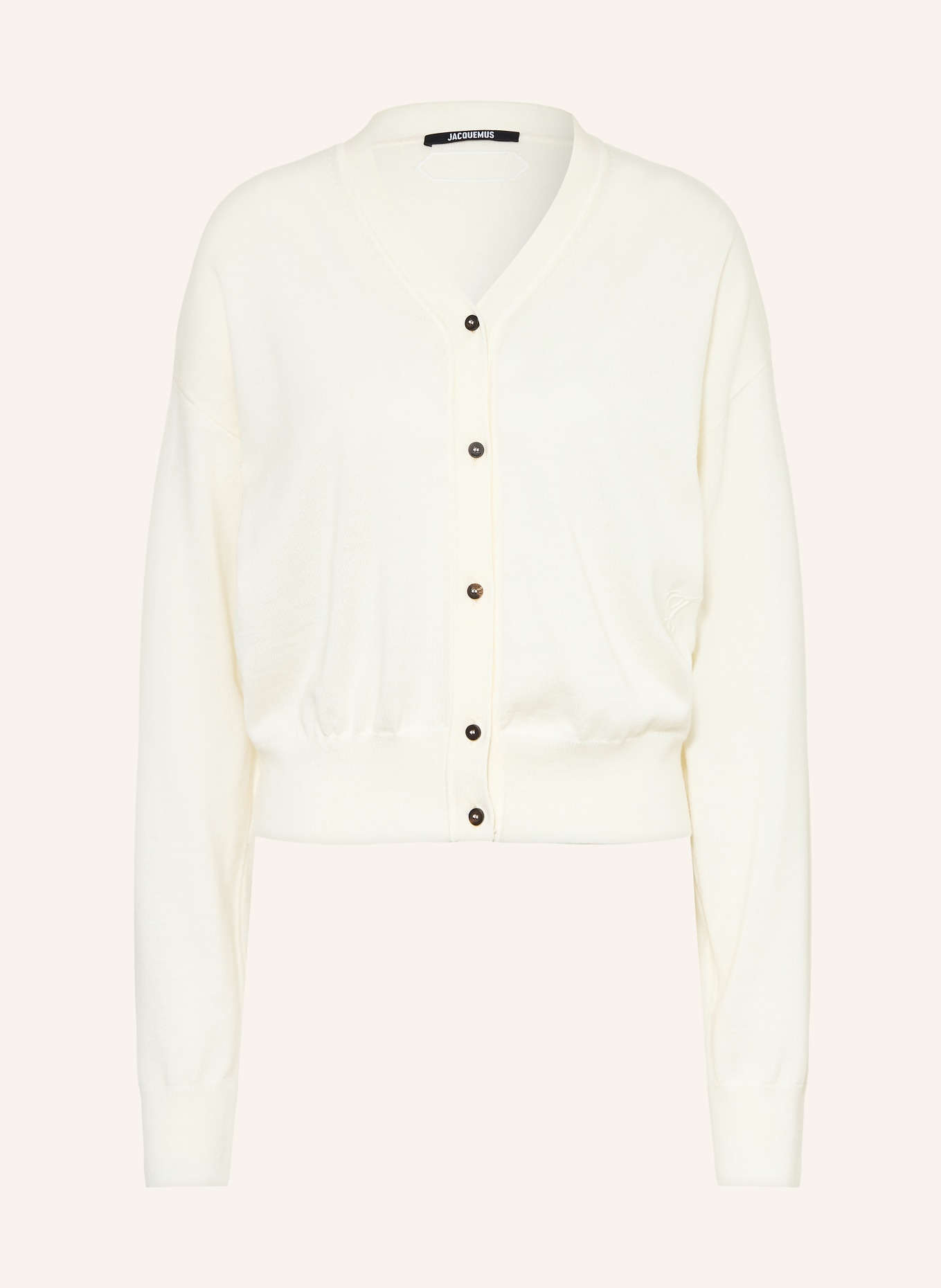 JACQUEMUS Strickjacke LE CARDIGAN J aus Merinowolle: CREME