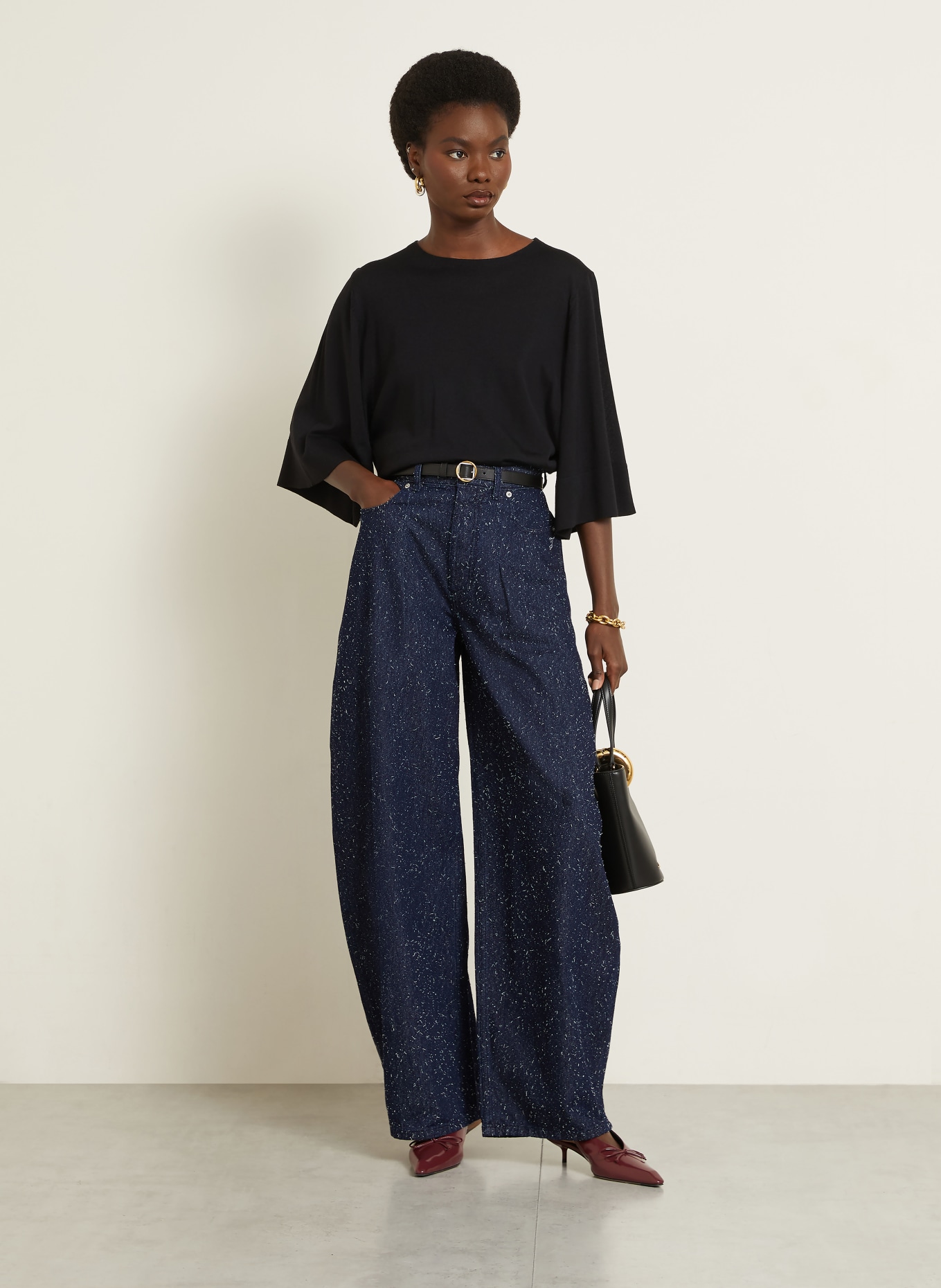 JACQUEMUS Jeans Barrel LE DE-NÎMES OVALO: 380 NAVY