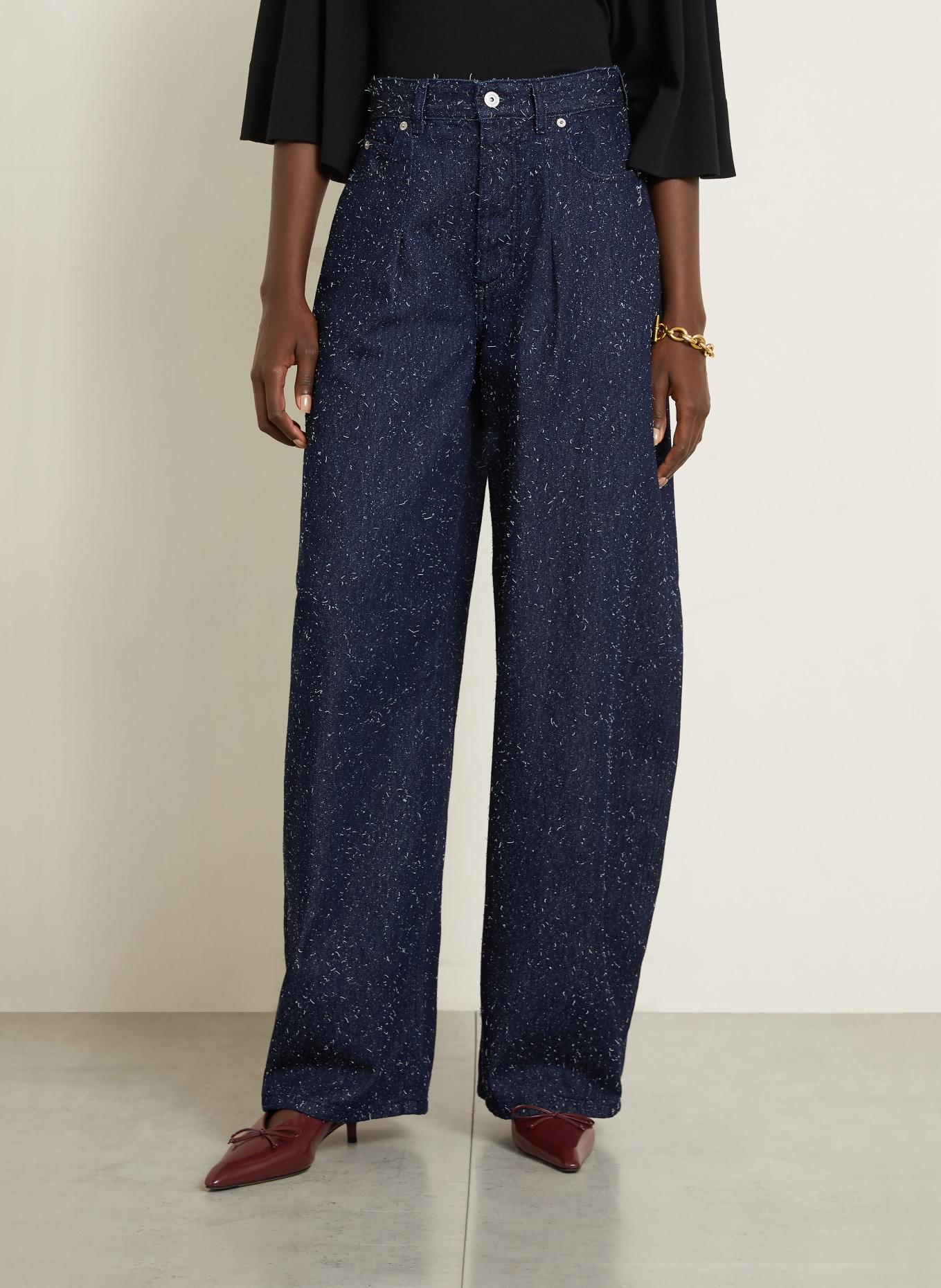 JACQUEMUS Jeans Barrel LE DE-NÎMES OVALO: 380 NAVY