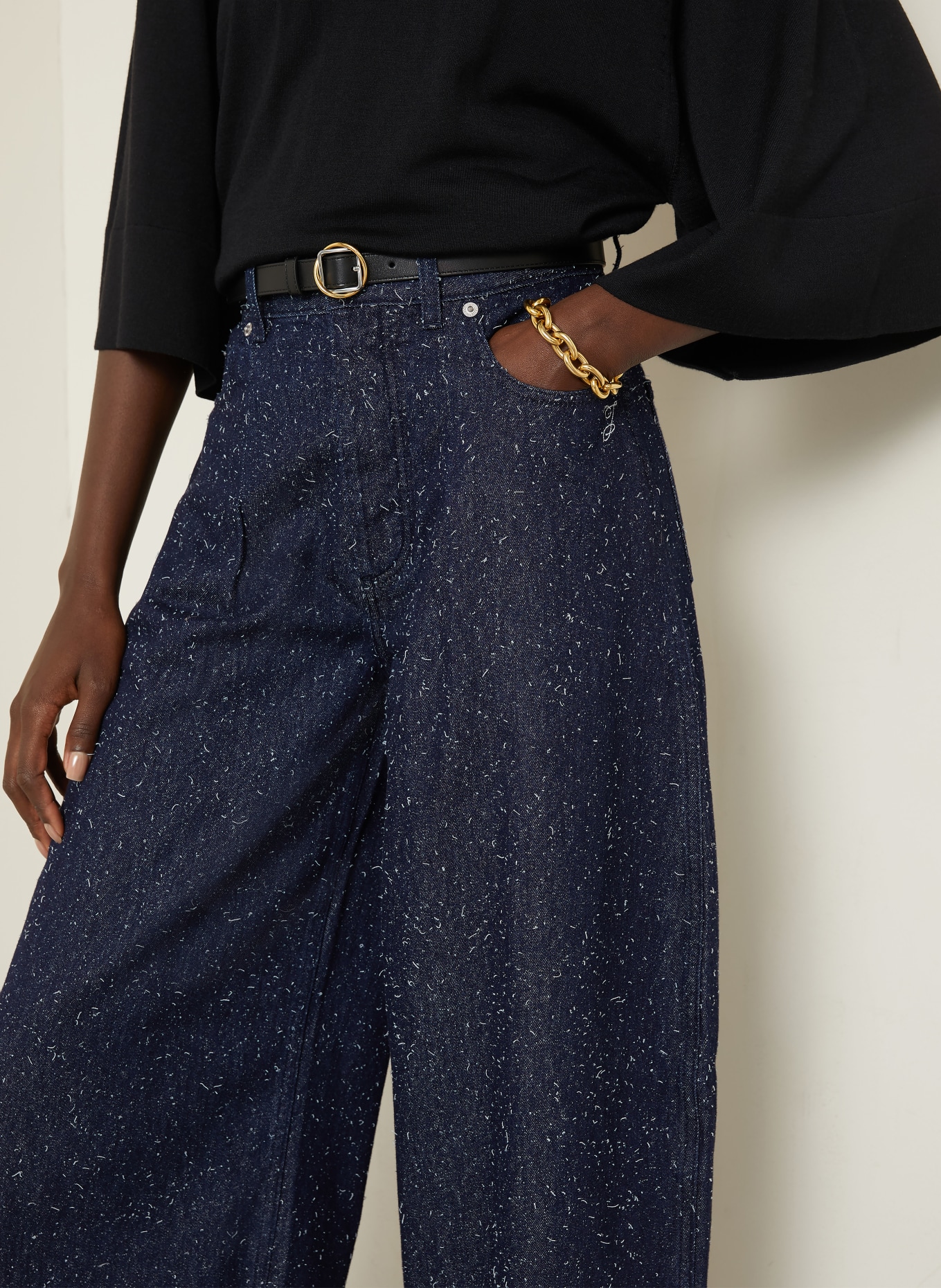 JACQUEMUS Jeans Barrel LE DE-NÎMES OVALO: 380 NAVY