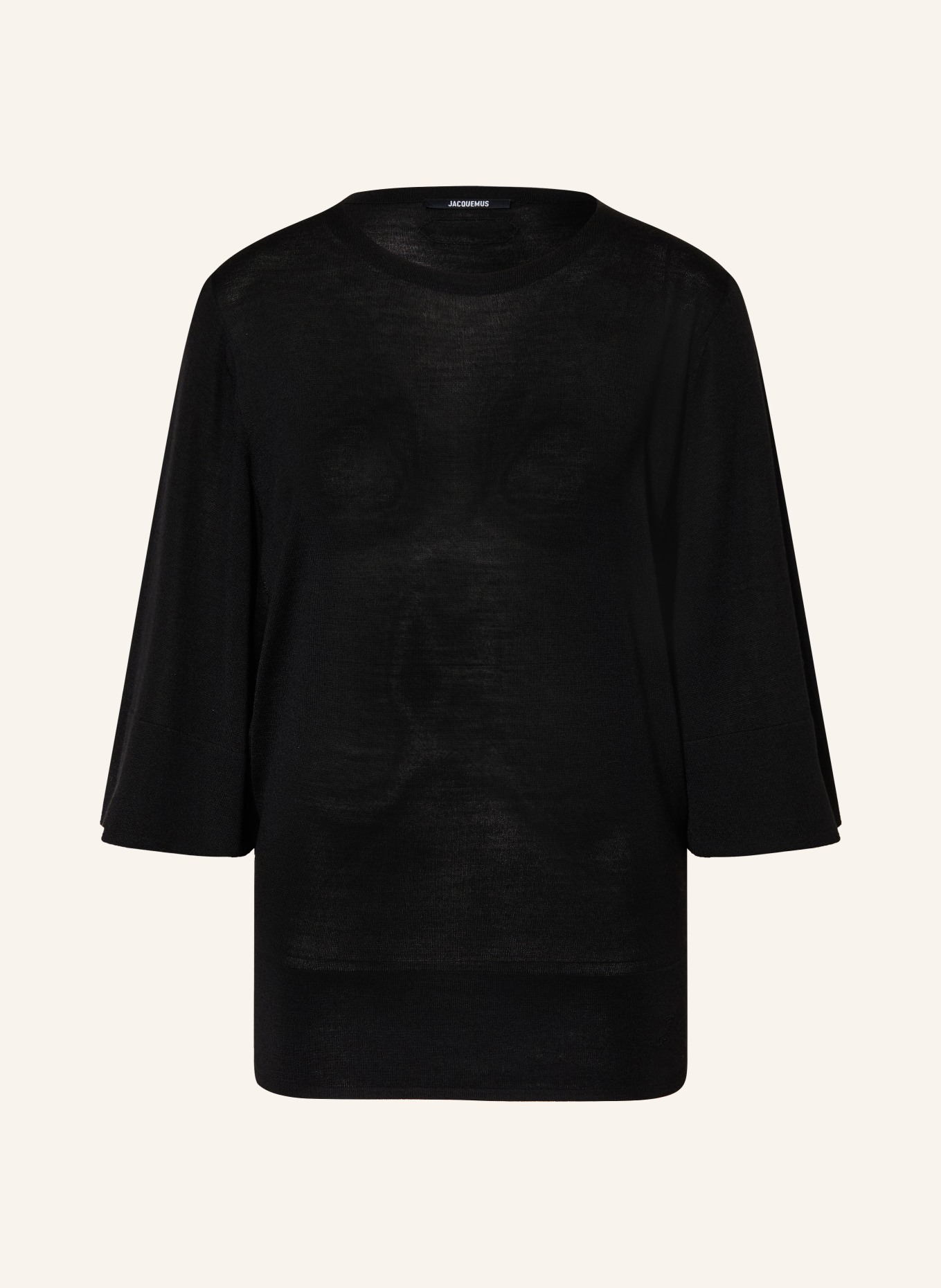JACQUEMUS Pull LA MAILLE MANANCO à manches 3/4: NOIR