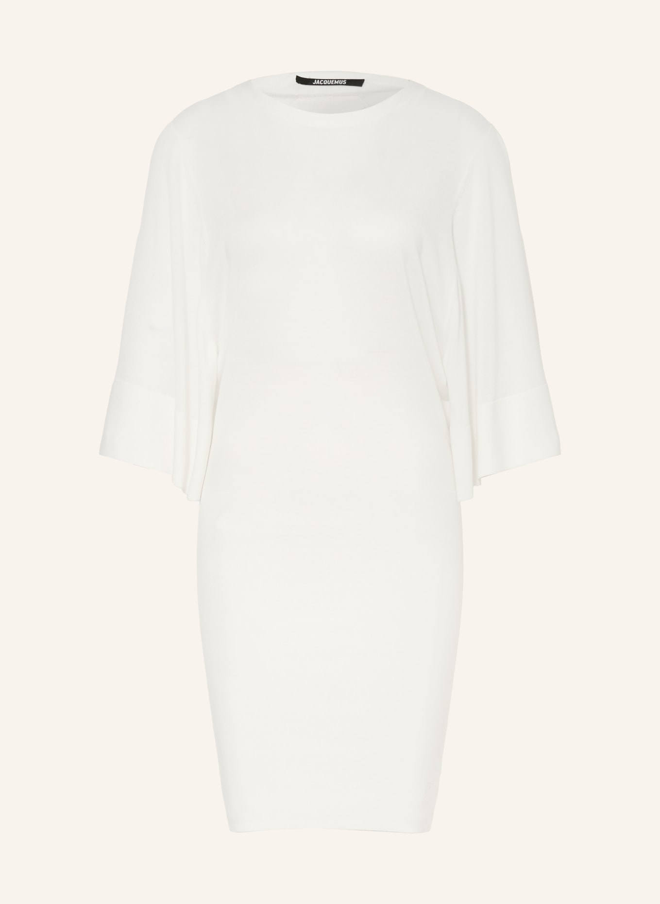 JACQUEMUS Robe en maille LA ROBE MAILLE MANANCO en laine mérinos: BLANC