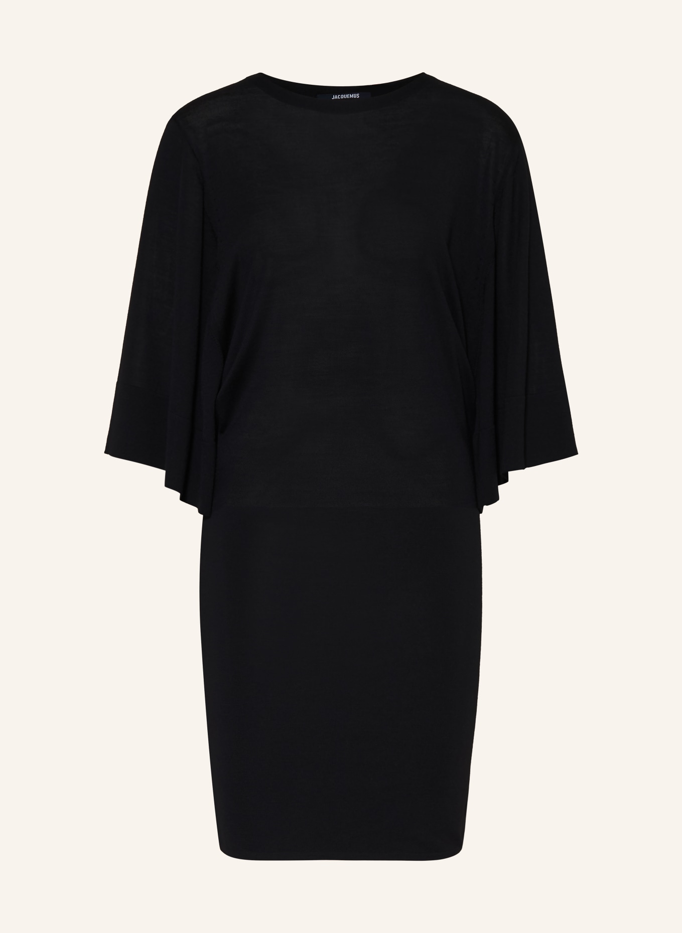 JACQUEMUS Strickkleid LA ROBE MAILLE MANANCO aus Merinowolle: SCHWARZ