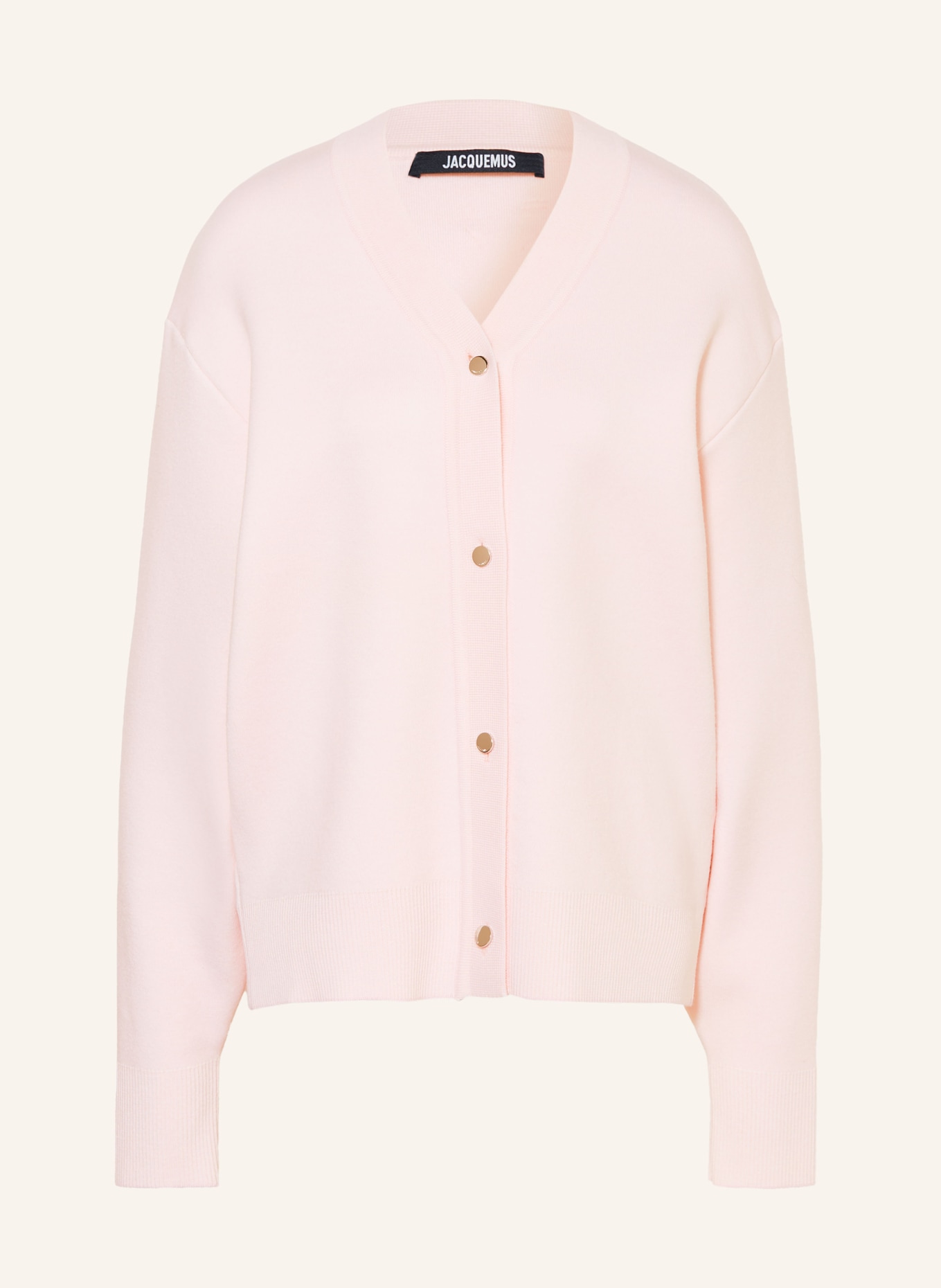 JACQUEMUS Strickjacke LE CARDIGAN DOPPIO aus Merinowolle: HELLROSA