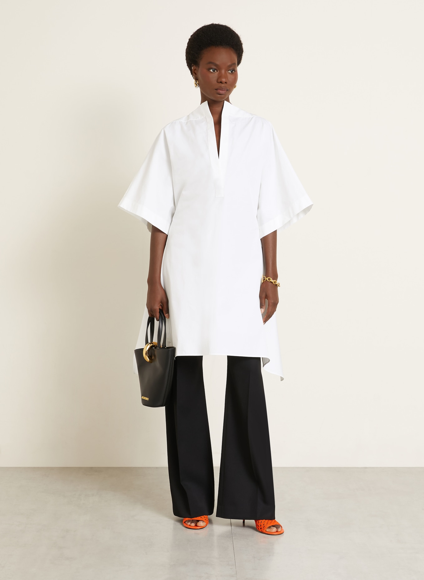 JACQUEMUS Jurk LA TUNIQUE MOISSON met 3/4-mouwen: WIT