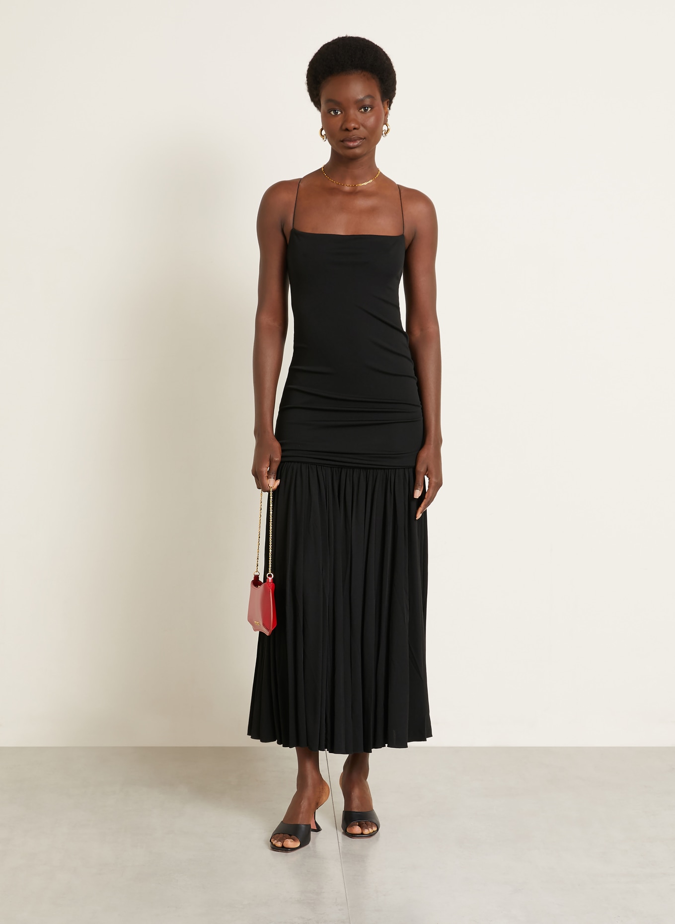 JACQUEMUS Avondjurk LA ROBE ABIHA van jersey: ZWART