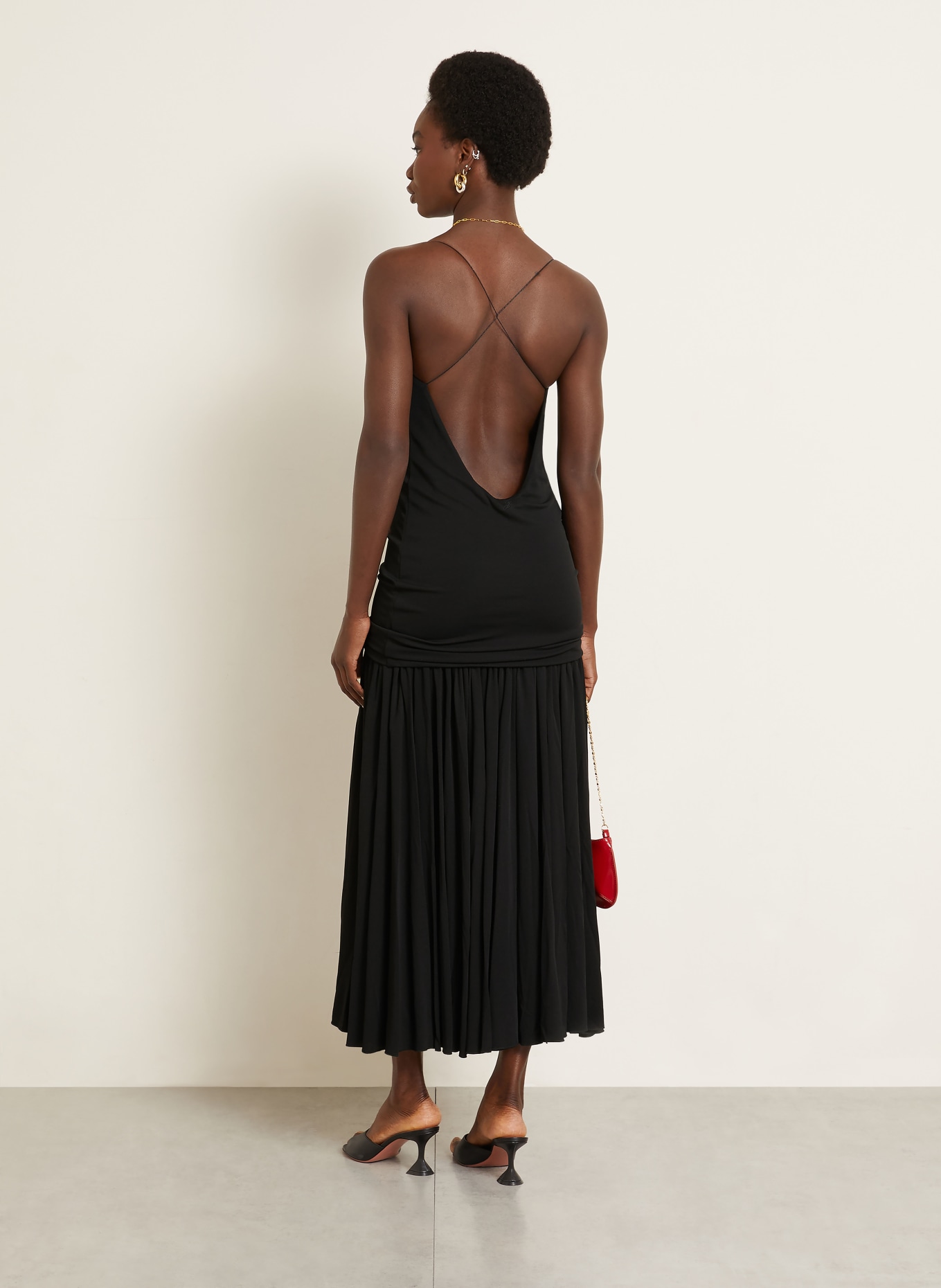 JACQUEMUS Avondjurk LA ROBE ABIHA van jersey: ZWART