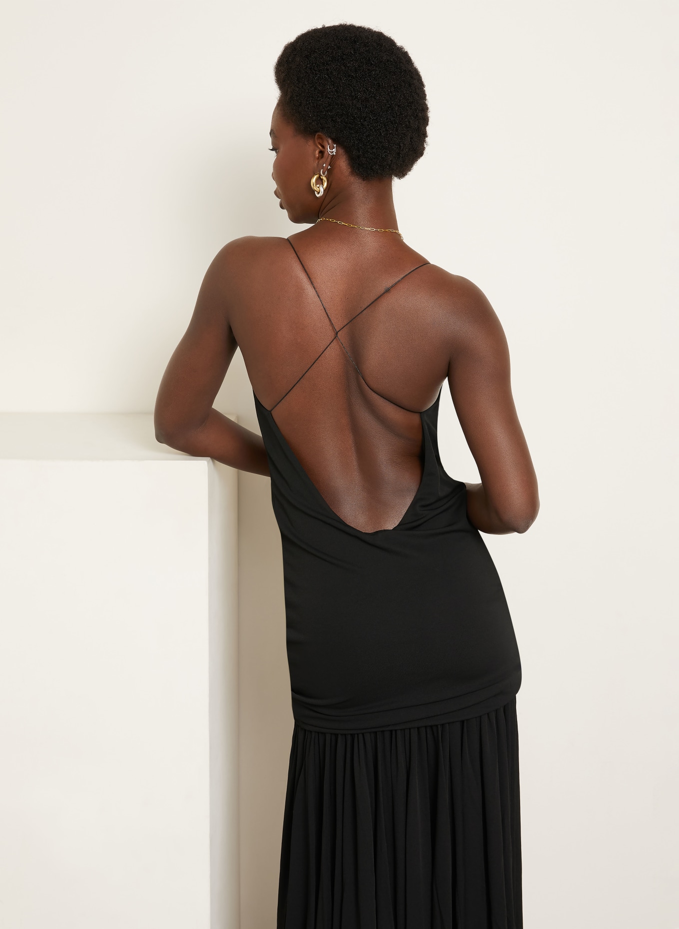 JACQUEMUS Avondjurk LA ROBE ABIHA van jersey: ZWART