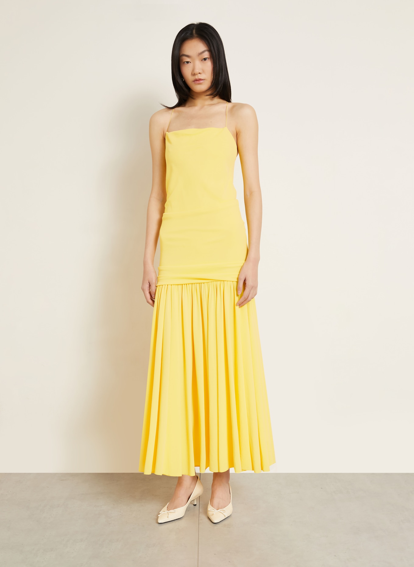 JACQUEMUS Suknia wieczorowa LA ROBE ABIHA z dżerseju: ŻÓŁTY