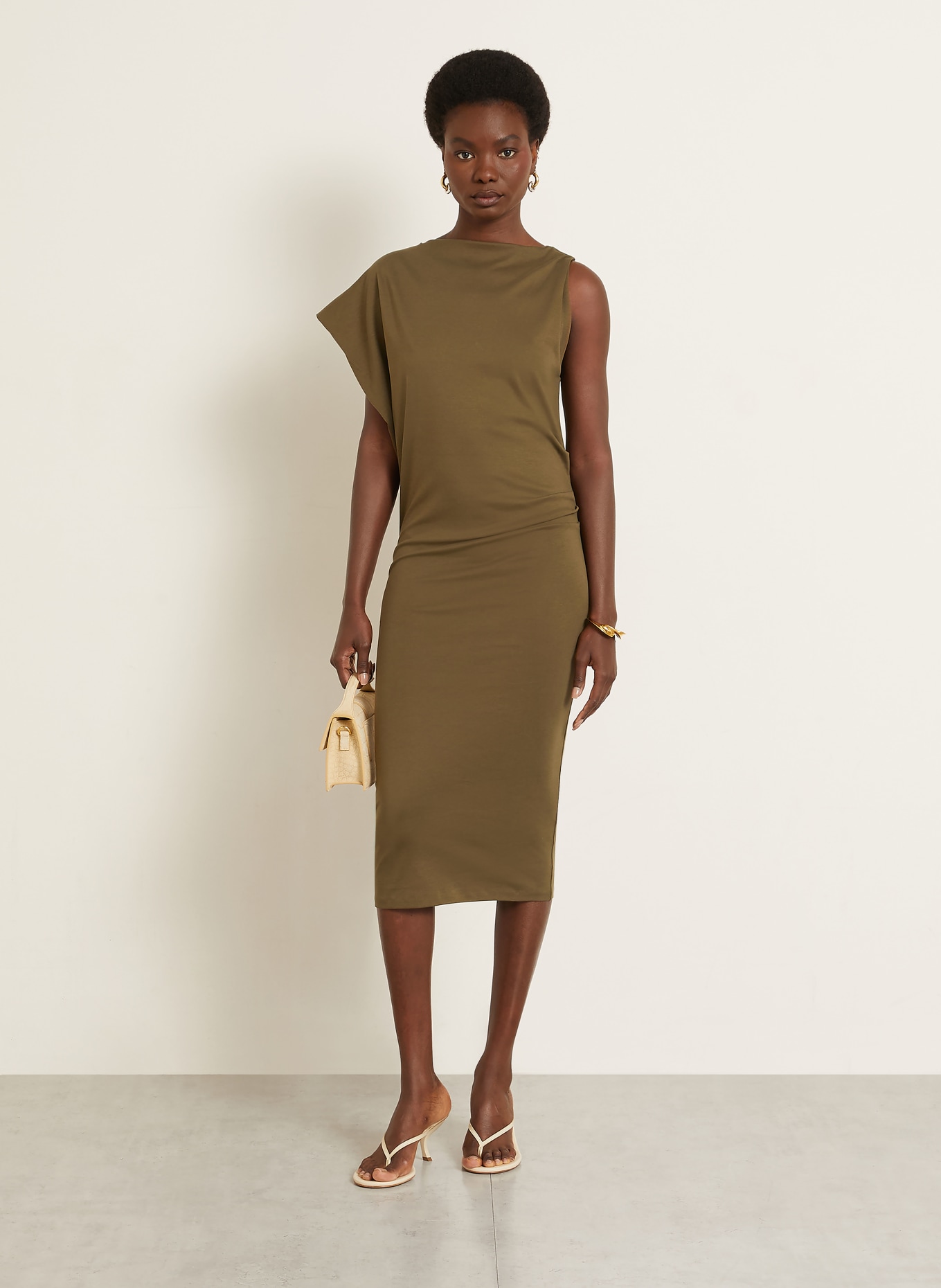 JACQUEMUS Cocktailjurk LA ROBE DRAP: KAKI