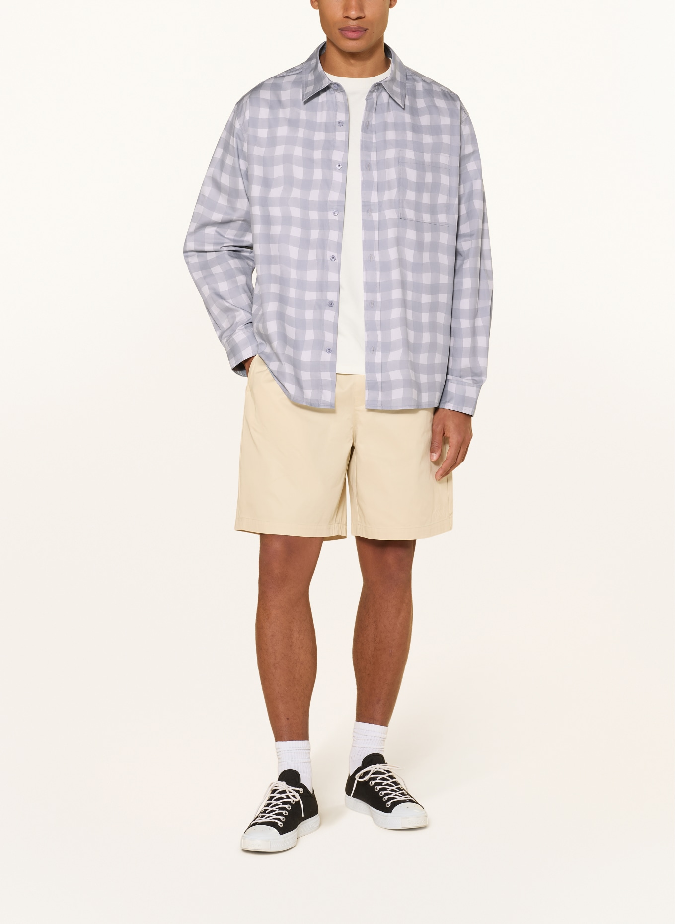 AXEL ARIGATO Overhemd DISTORT Comfort Fit: GRIJS / BLAUWGRIJS / LICHTGRIJS