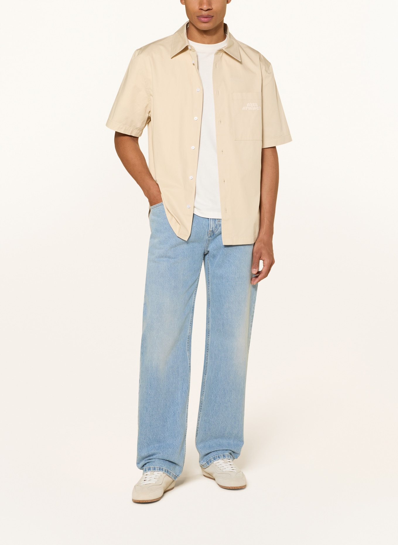 AXEL ARIGATO Overhemd met korte mouwen DREW Comfort Fit: BEIGE