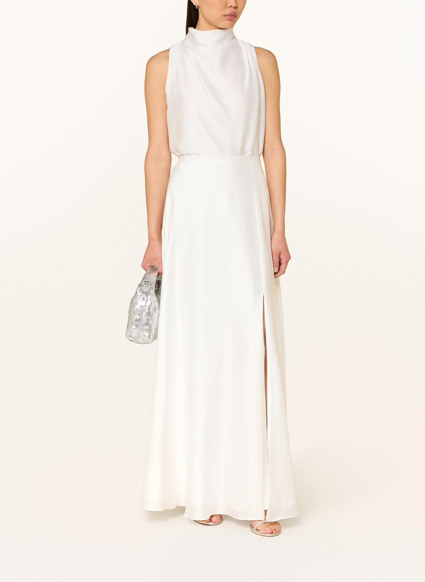 SWING Blusentop aus Satin: CREME