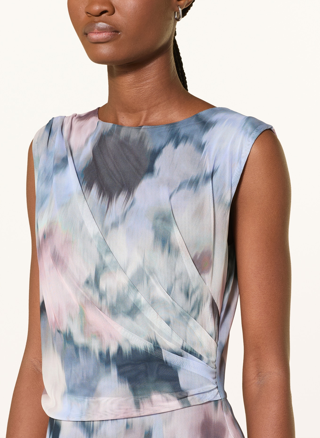 SWING Mesh-Kleid: HELLBLAU / ALTROSA / PETROL