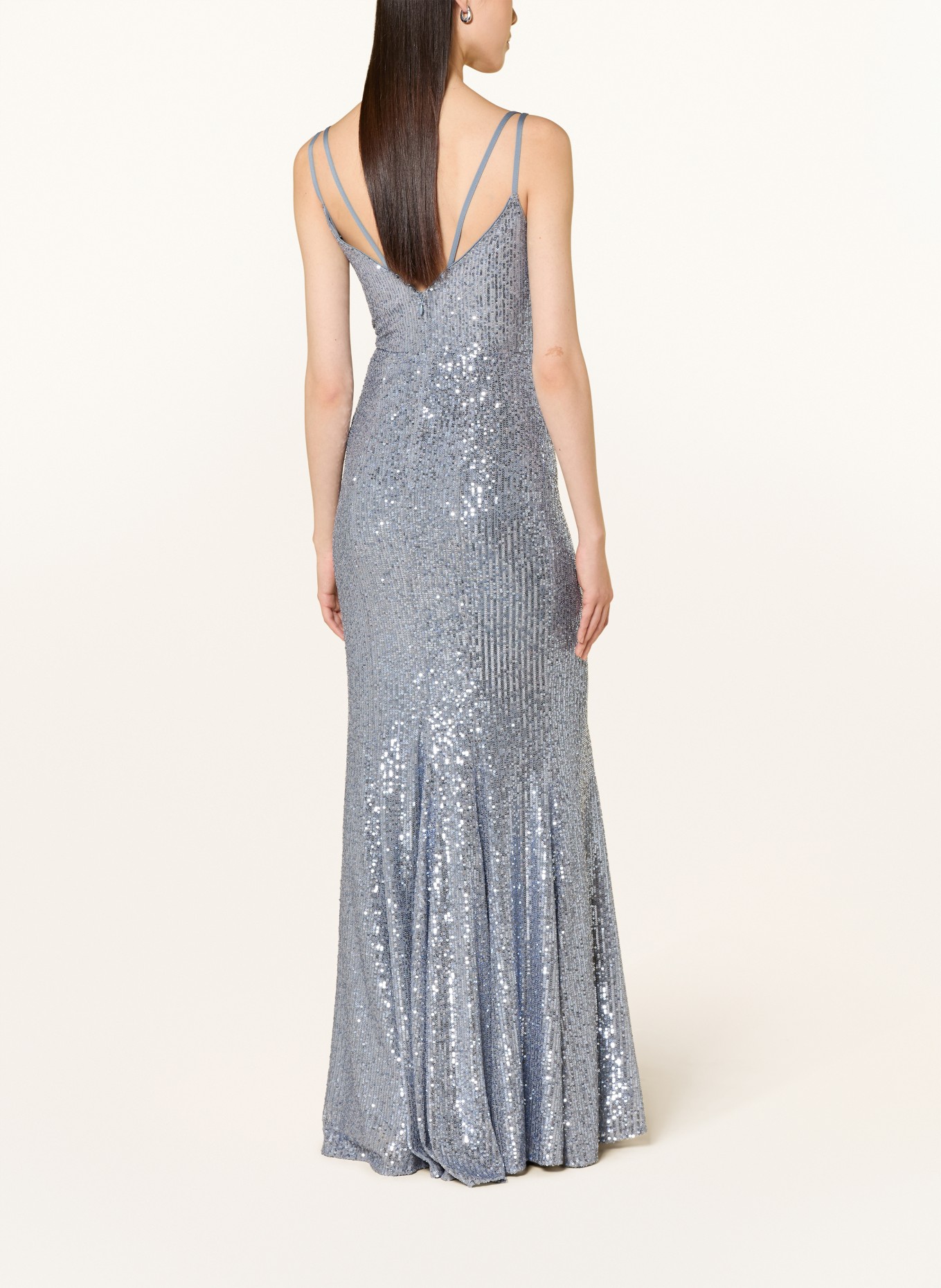 SWING Avondjurk met pailletten: BLAUWGRIJS