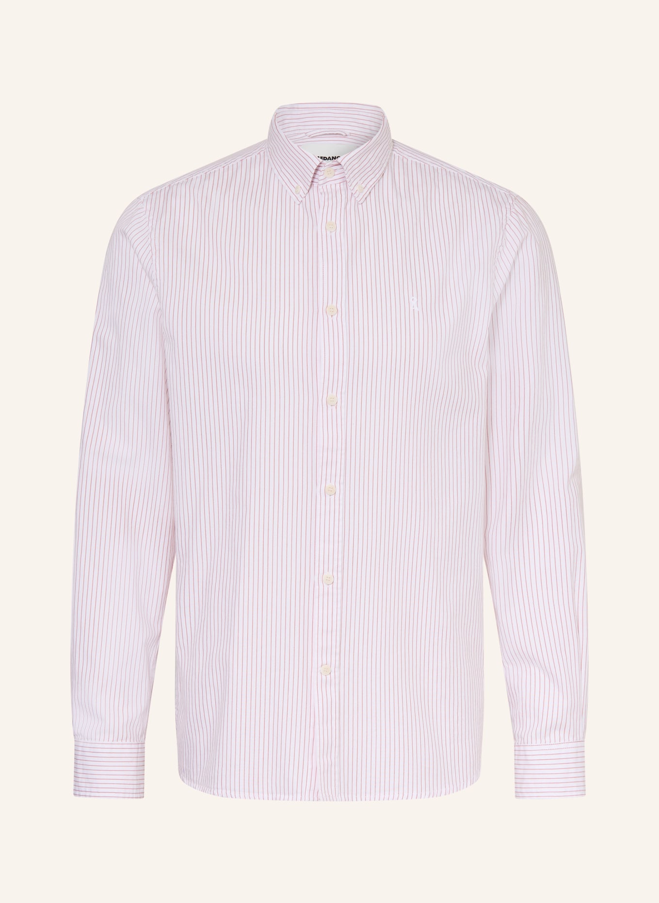 ARMEDANGELS Overhemd QUAASA Slim Fit: WIT / DONKERORANJE