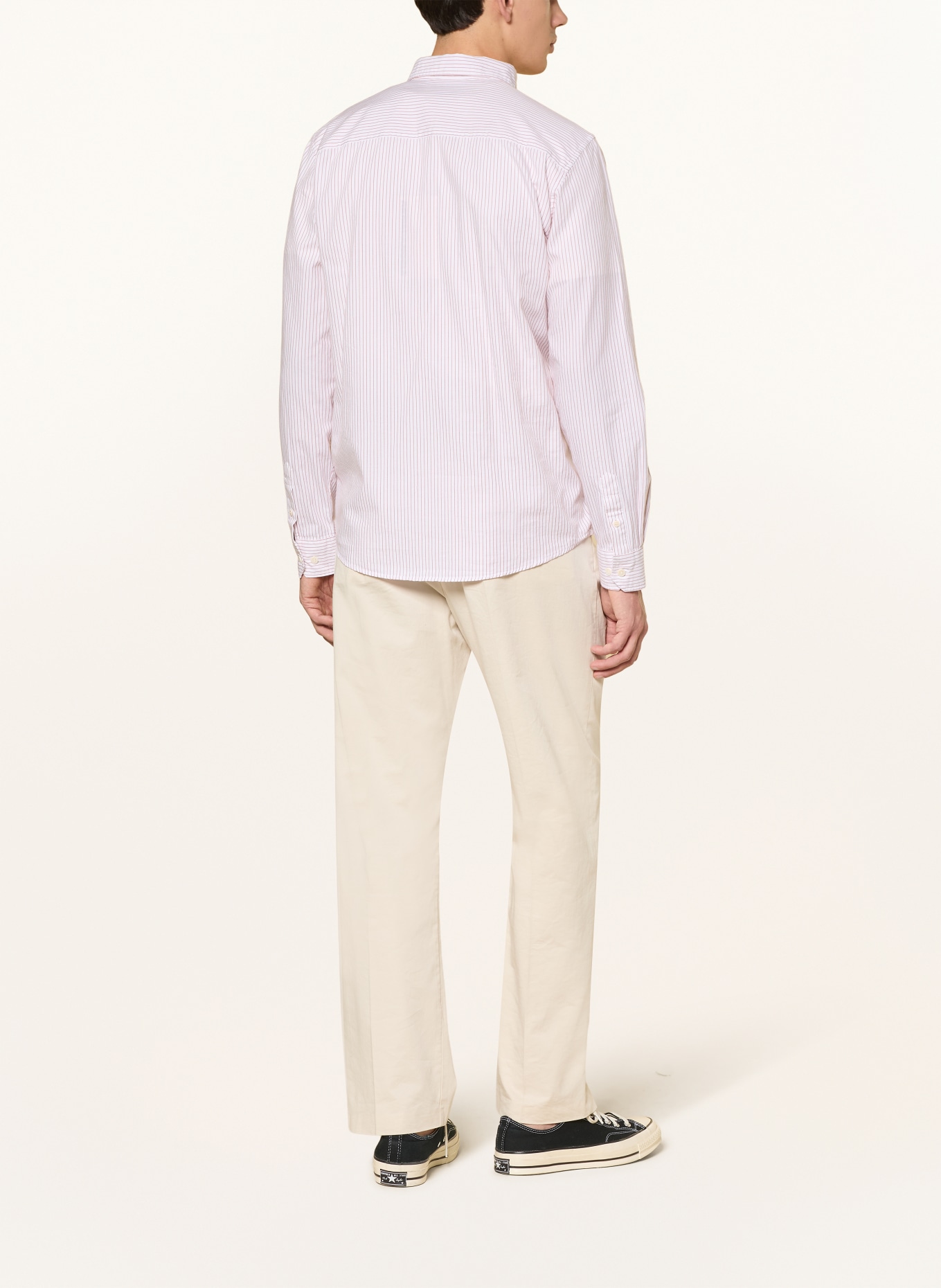 ARMEDANGELS Overhemd QUAASA Slim Fit: WIT / DONKERORANJE