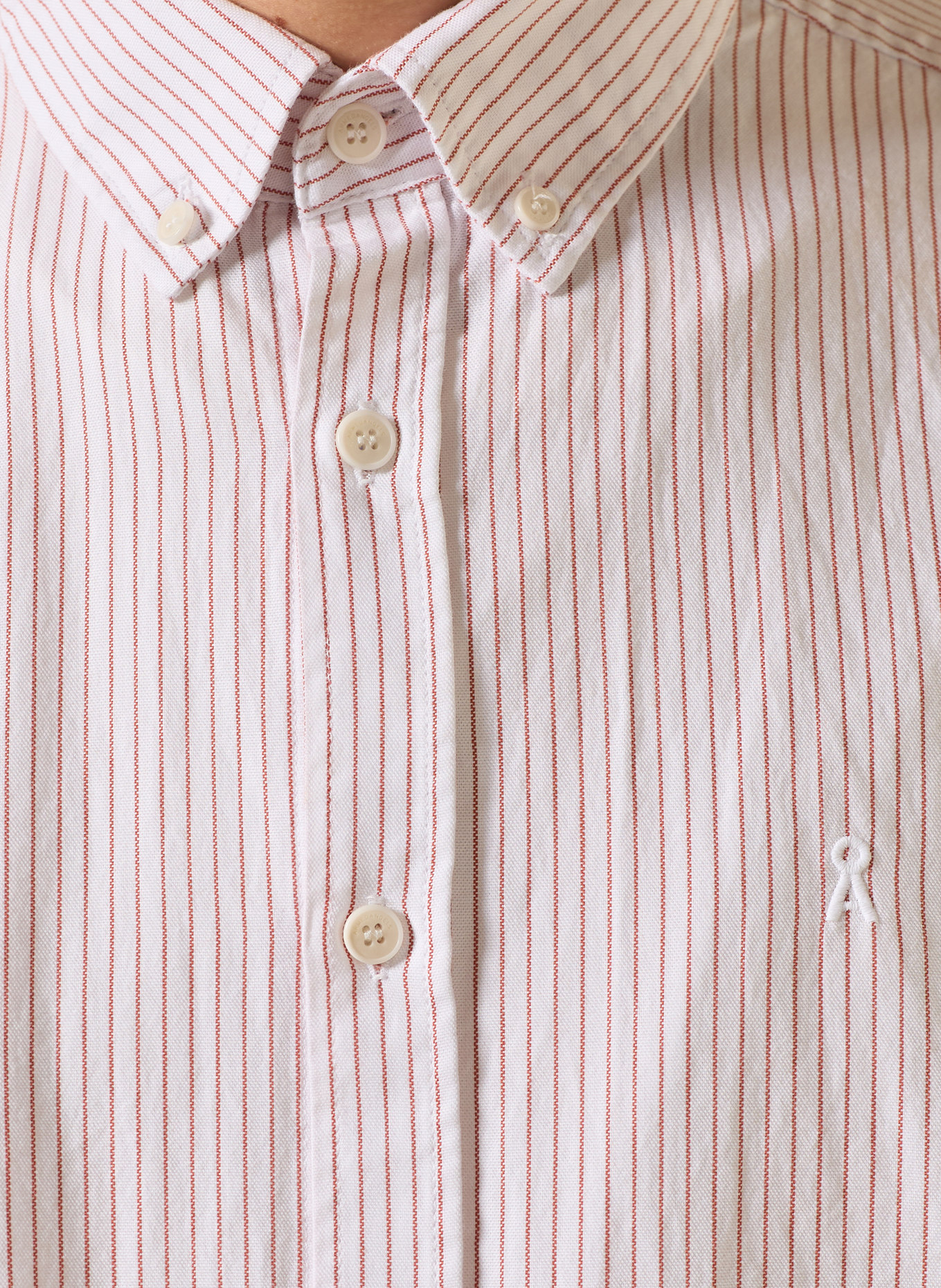 ARMEDANGELS Overhemd QUAASA Slim Fit: WIT / DONKERORANJE