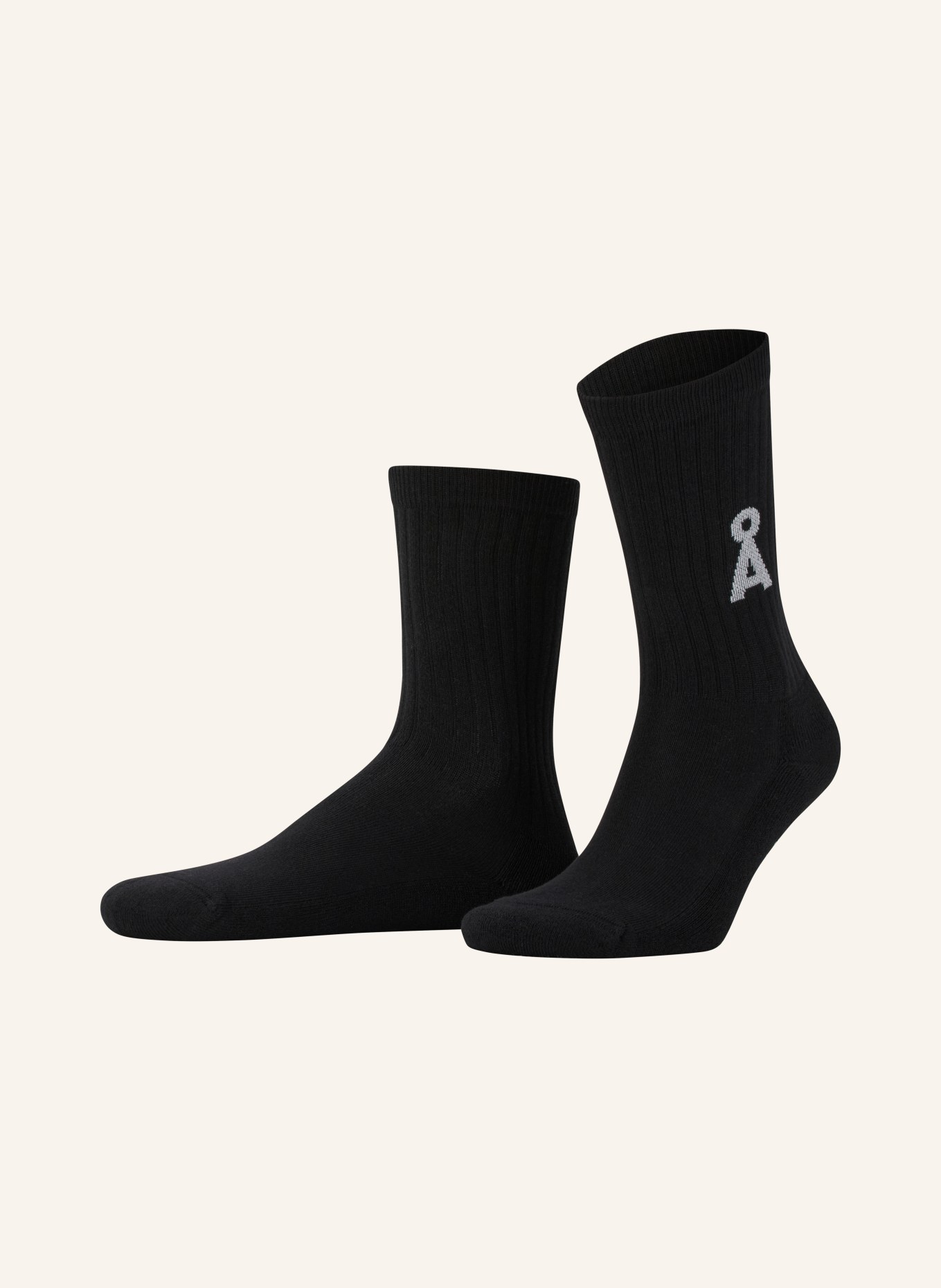 ARMEDANGELS SAAMUS BOLD socks: BLACK / LIGHT GRAY