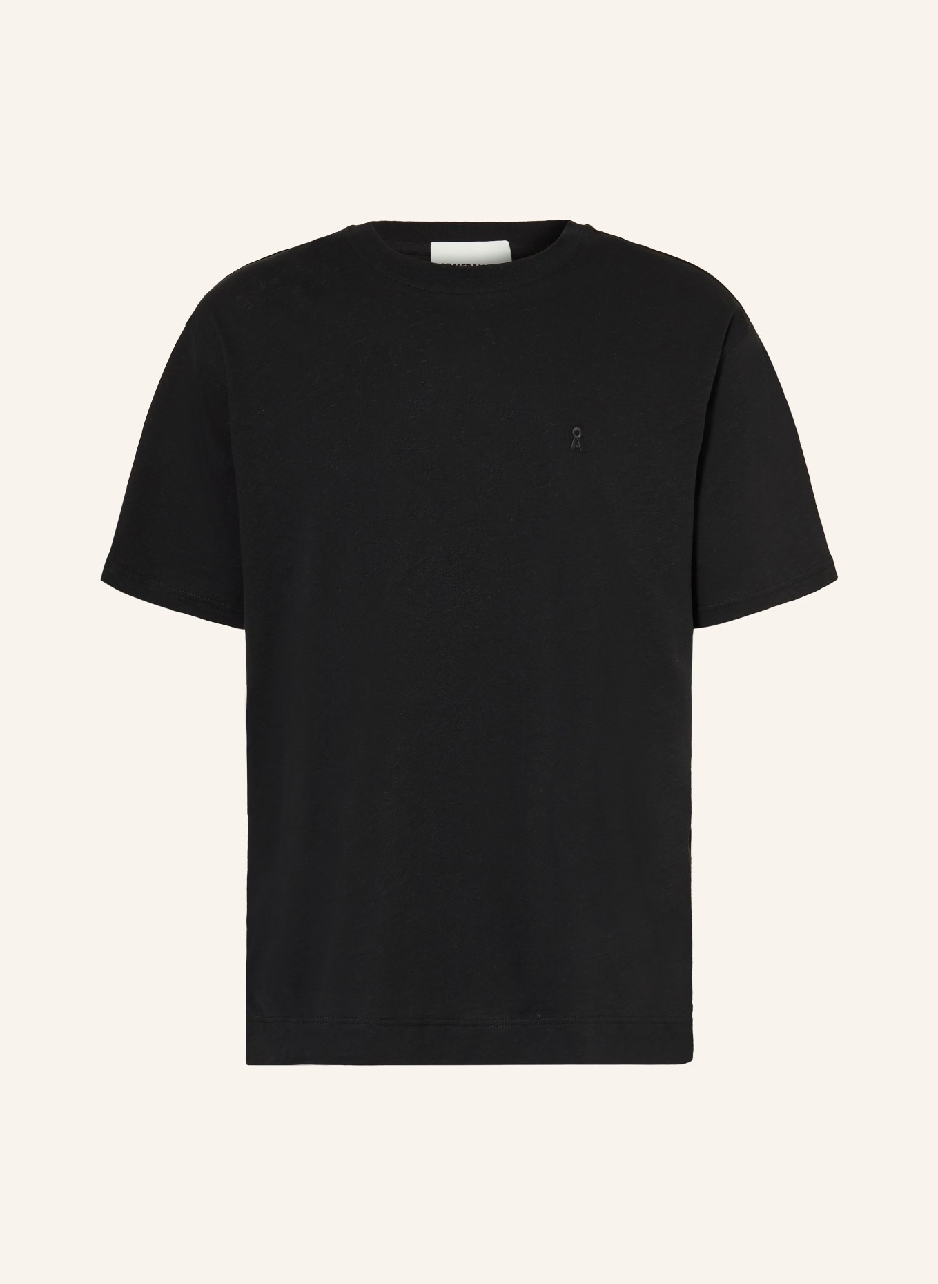 ARMEDANGELS T-Shirt MAARKOS mit Leinen: SCHWARZ