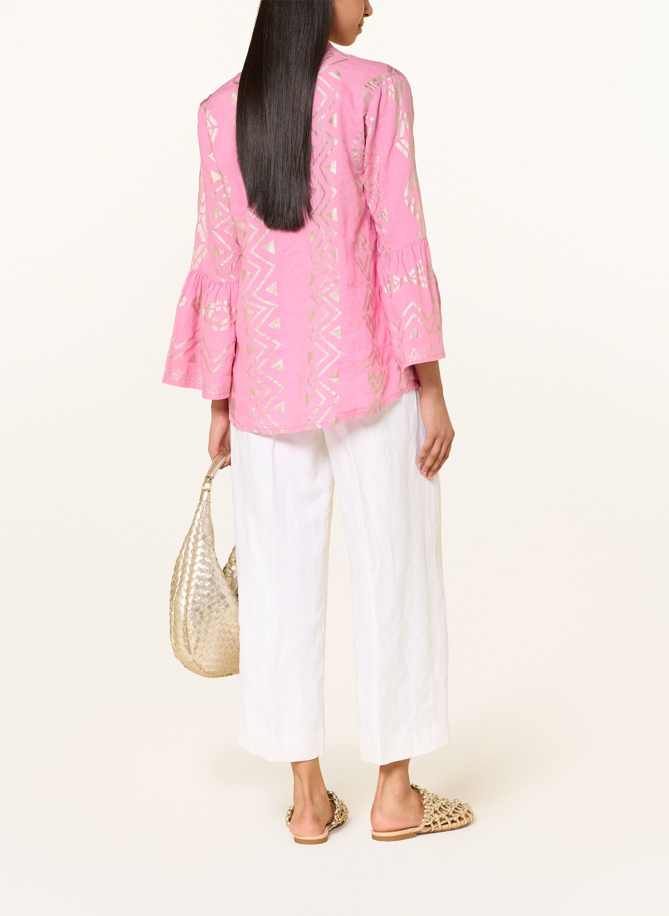 Grace Linnen overhemd: ROZE / GOUD